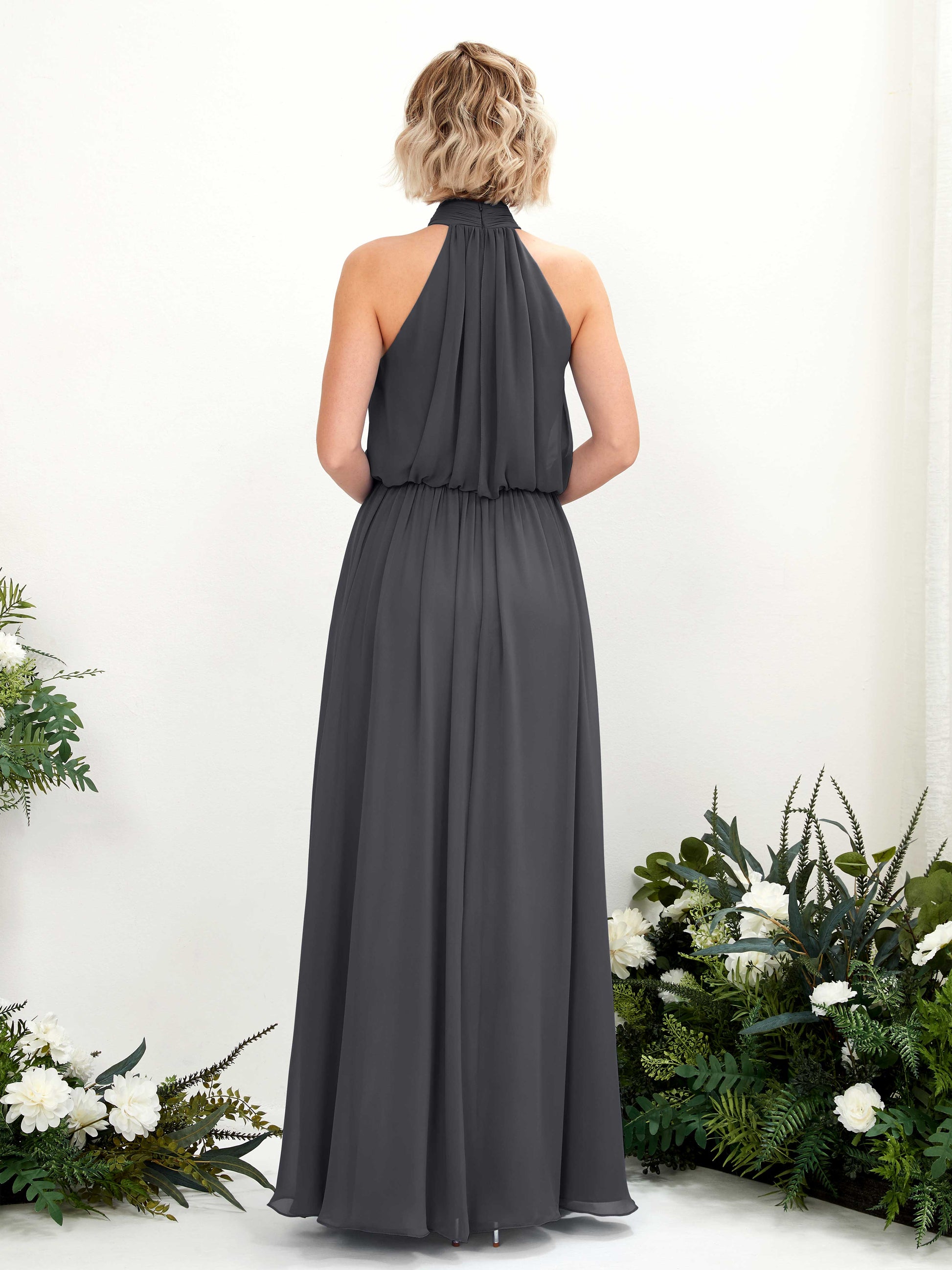 Bess Pewter Halter Maxi Dress