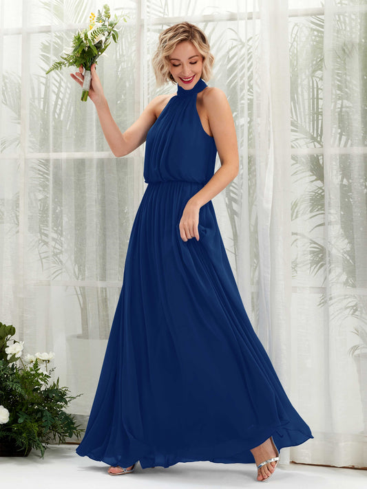 Bess Royal Blue Halter Maxi Dress