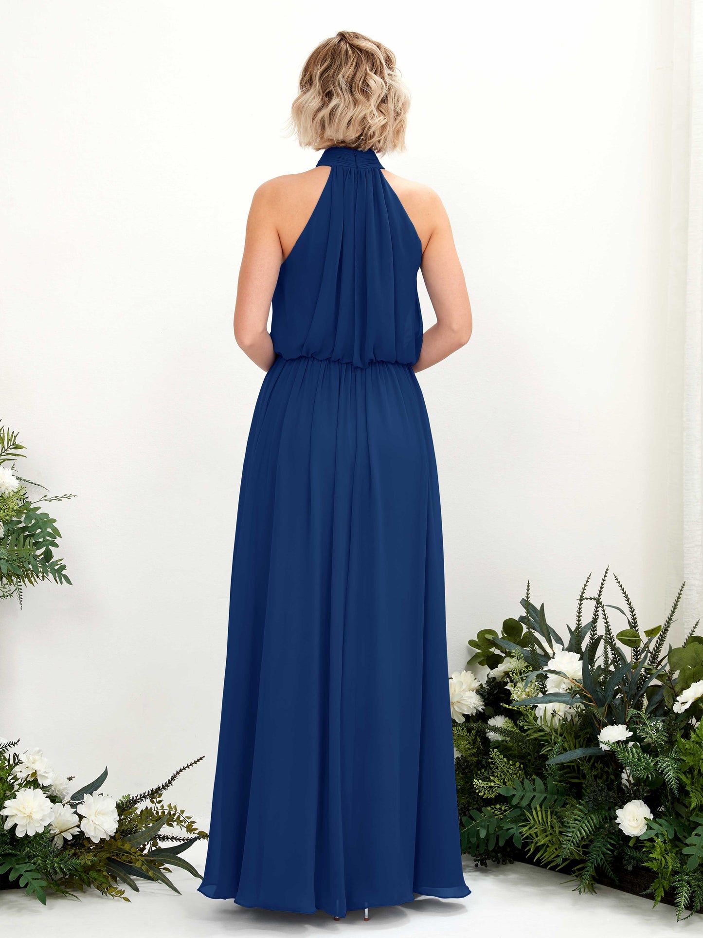 Bess Royal Blue Halter Maxi Dress