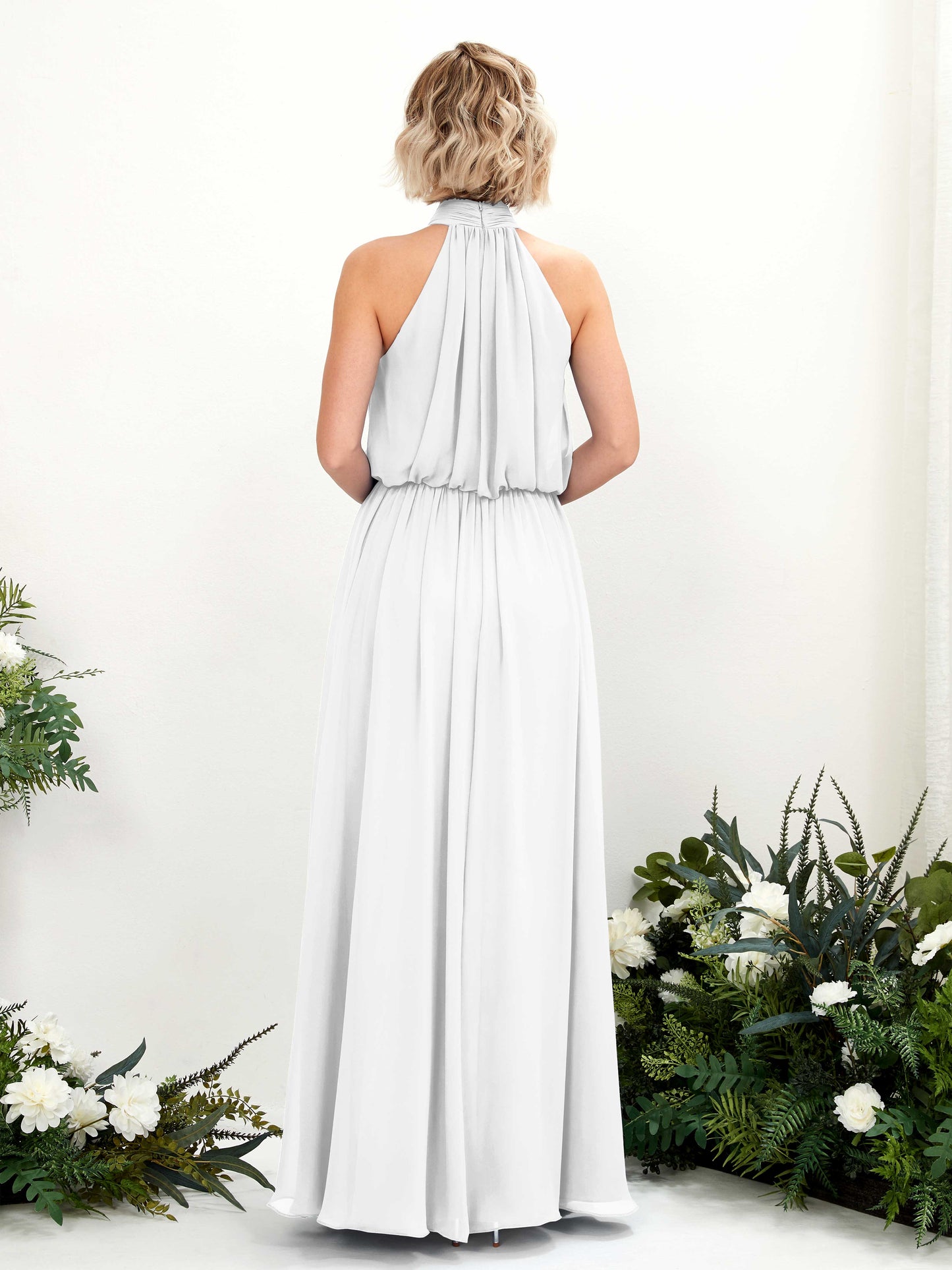 Bess White Halter Maxi Dress