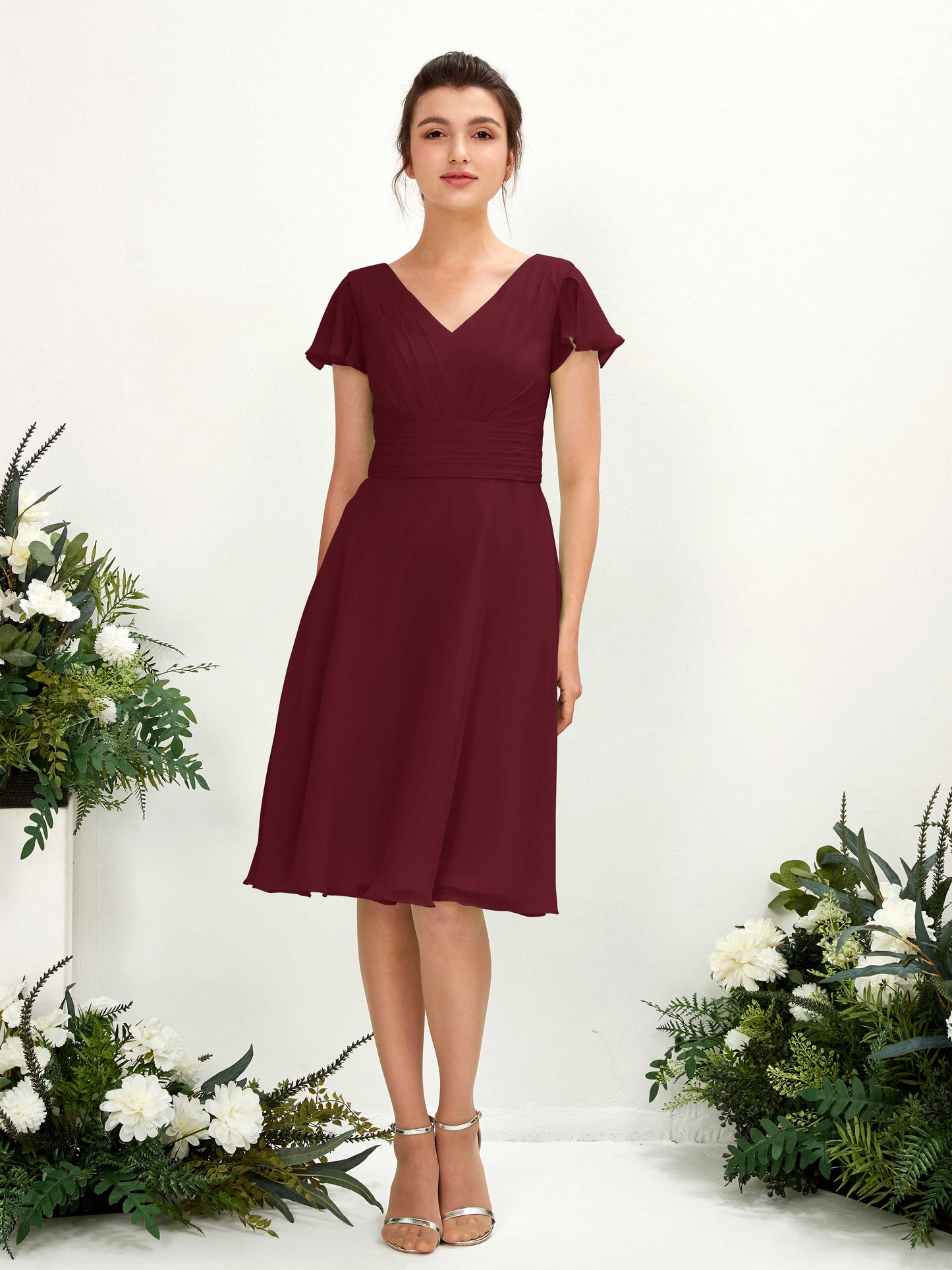 Betty Burgundy Midi Dress