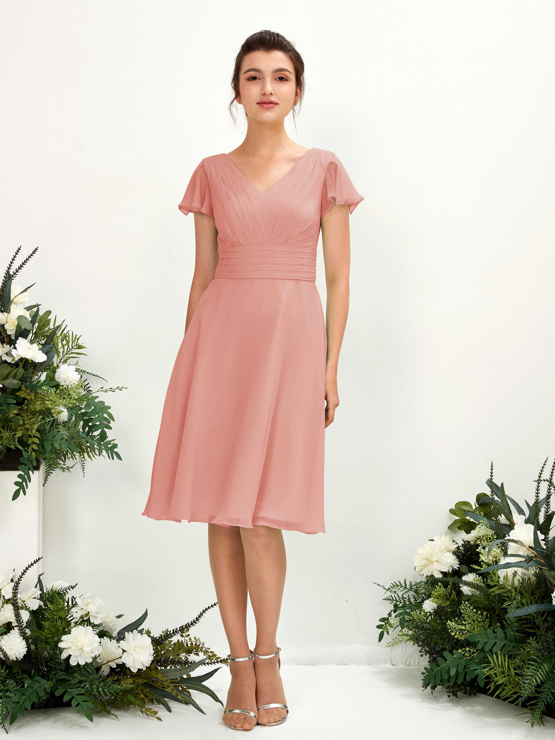 Betty Champagne Rose Midi Dress