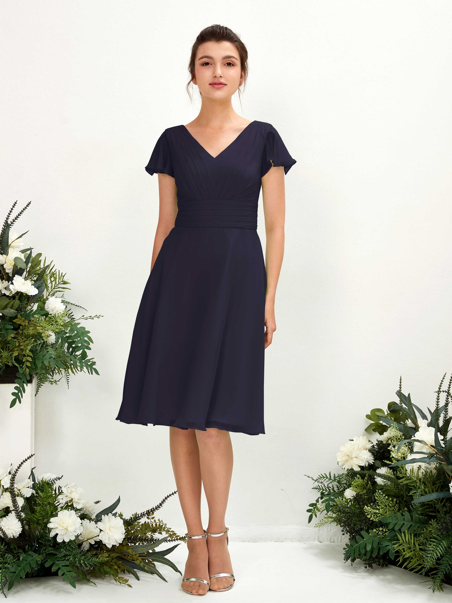 Betty Dark Navy Midi Dress