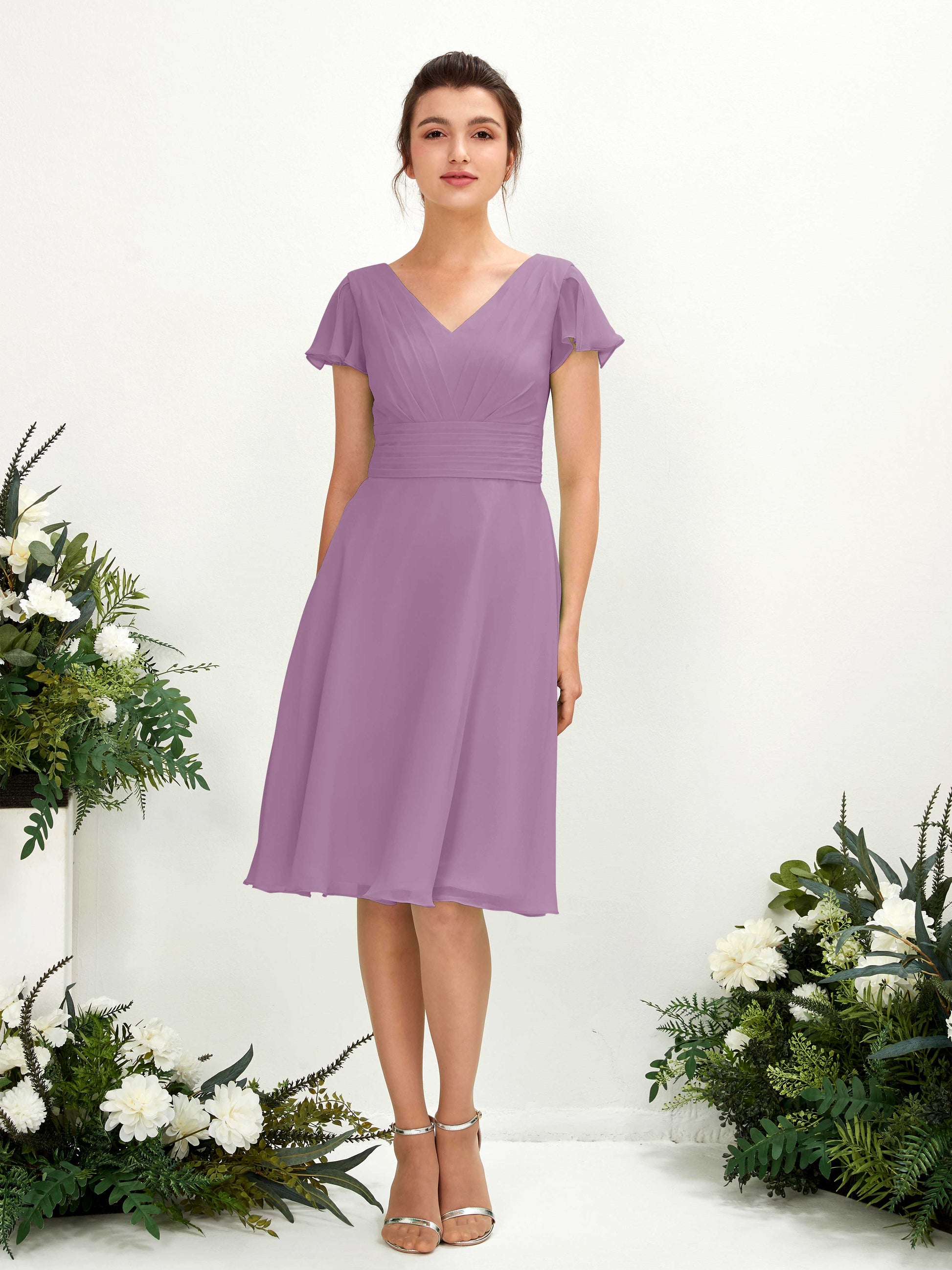 Betty Orchid Mist Midi Dress