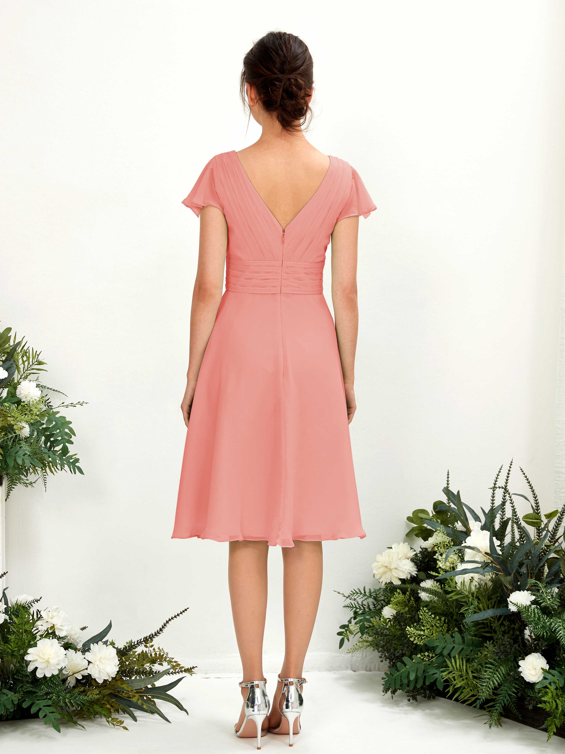 Betty Peach Pink Midi Dress