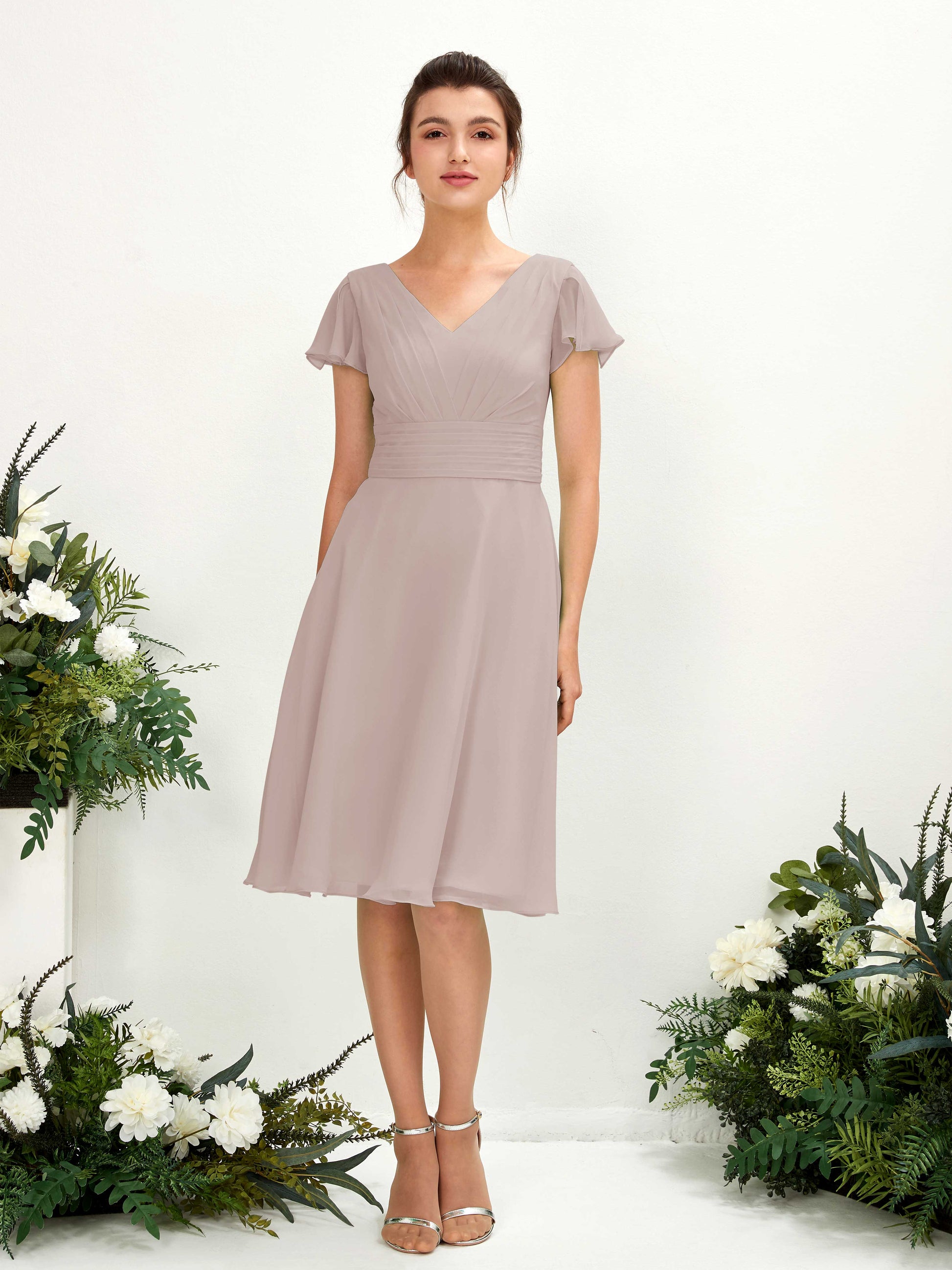 Betty Taupe Midi Dress