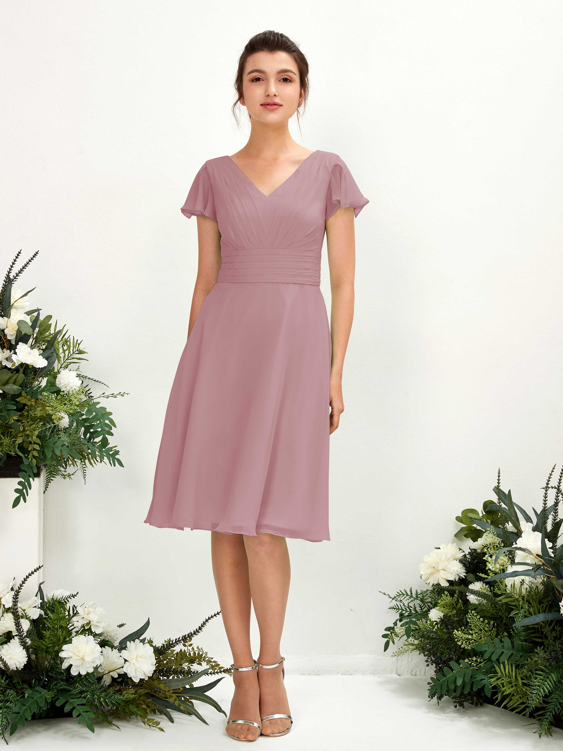 Betty Vintage Mauve Midi Dress