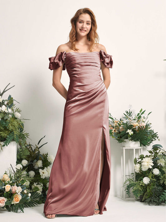 Bianca Desert Rose Satin Maxi Dress