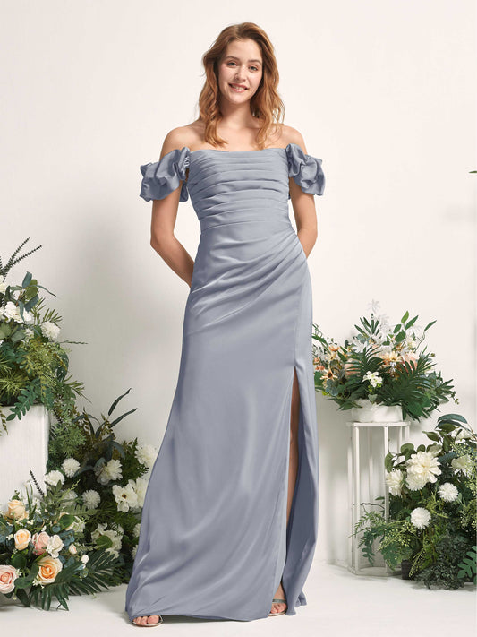 Bianca Dusty Blue Satin Maxi Dress