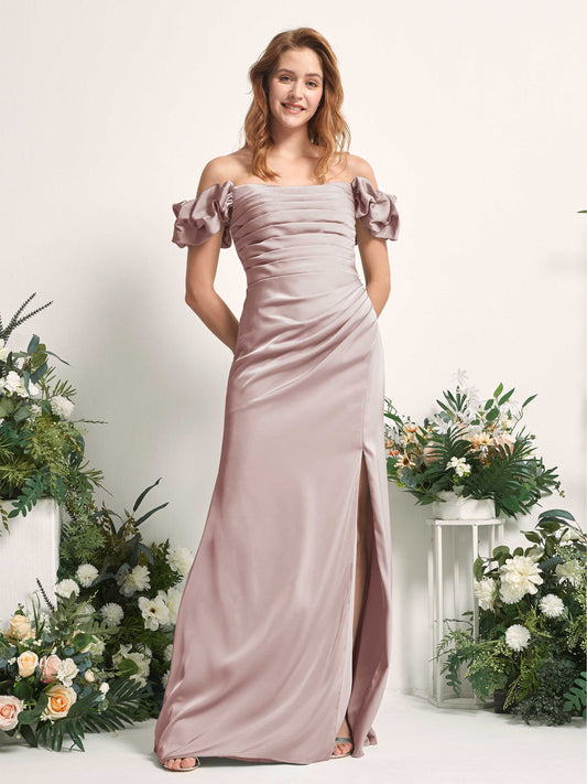 Bianca Dusty Rose Satin Maxi Dress