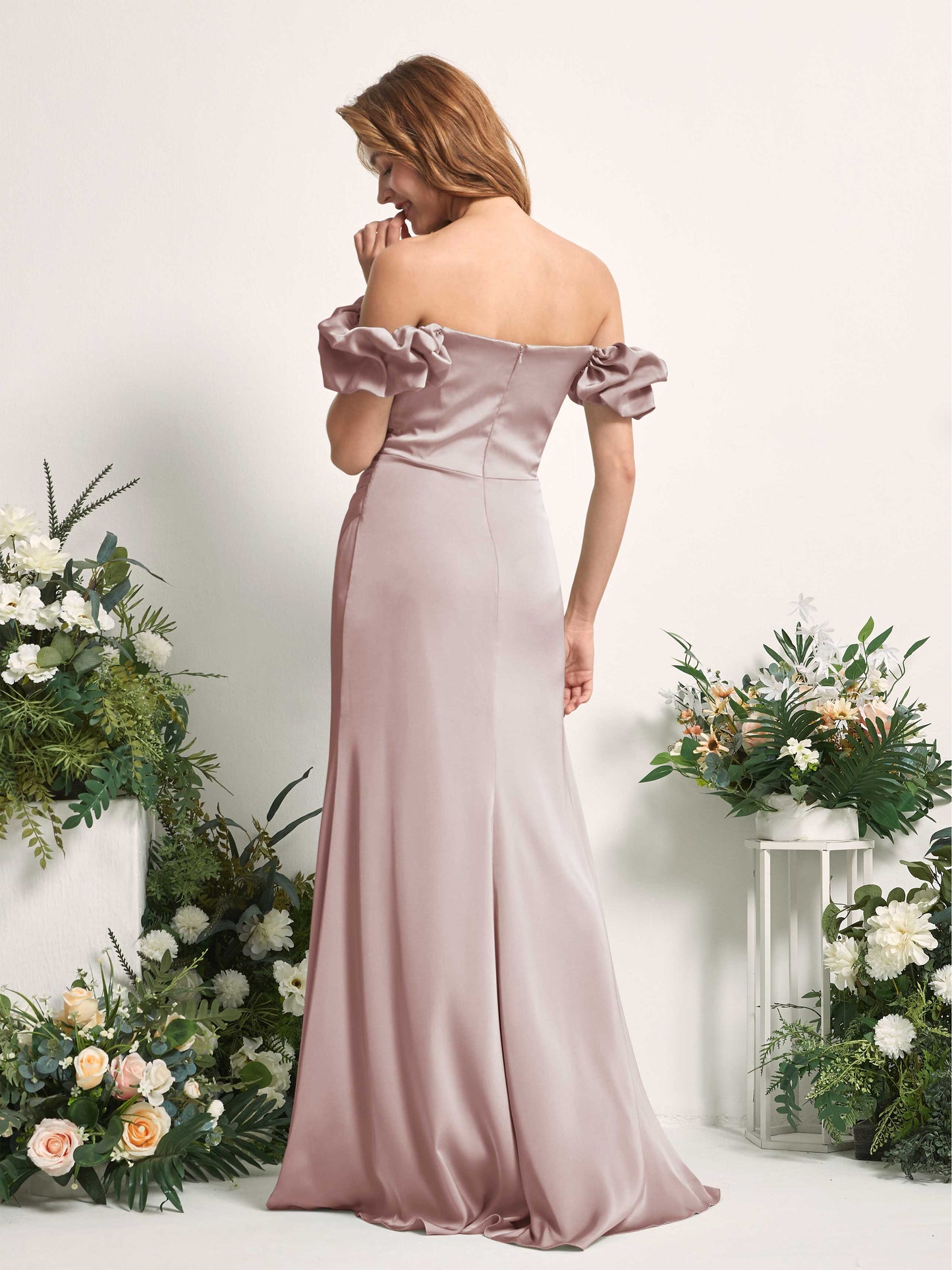 Bianca Dusty Rose Satin Maxi Dress