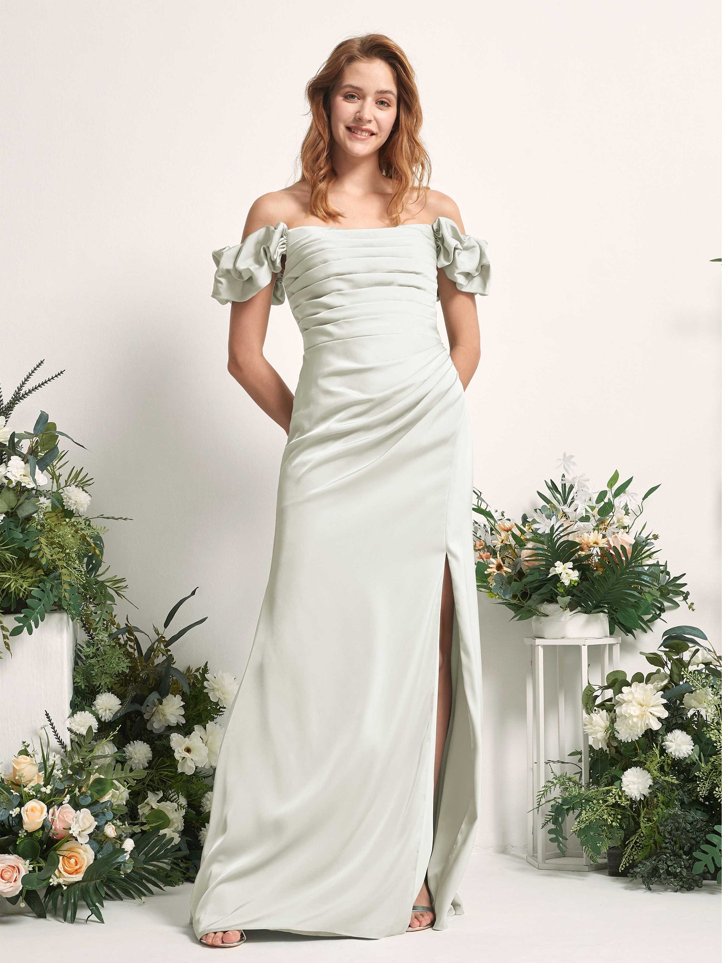 Bianca Ivory Satin Maxi Dress