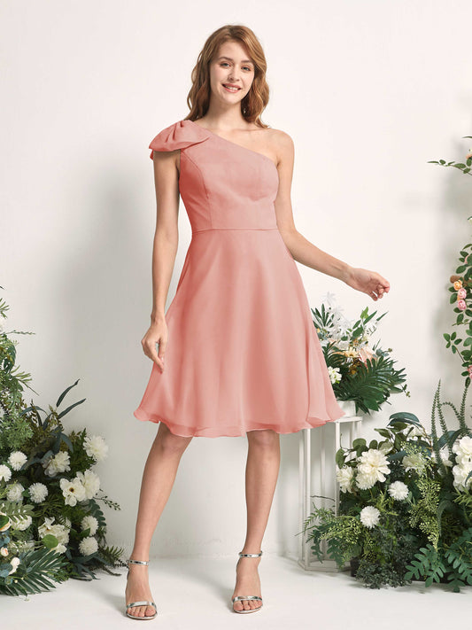 Brenda Champagne Rose One Shoulder Midi Dress