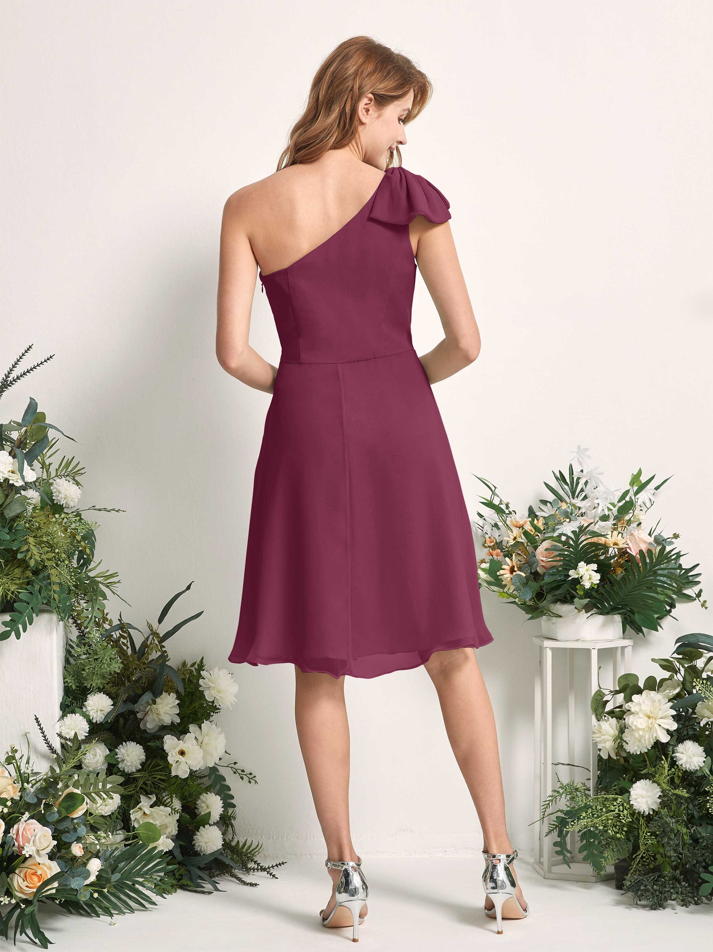 Brenda Chianti One Shoulder Midi Dress