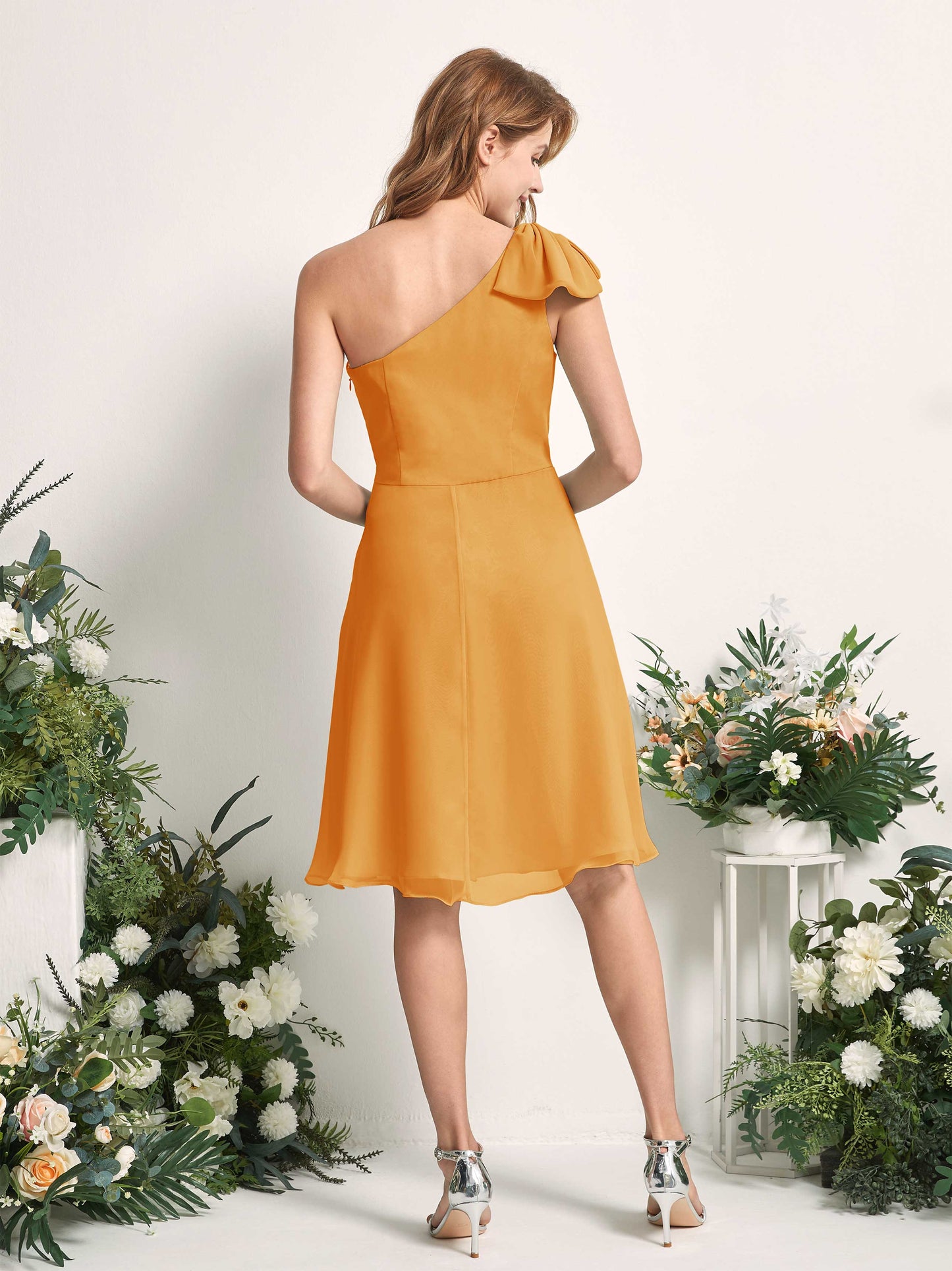 Brenda Mango One Shoulder Midi Dress