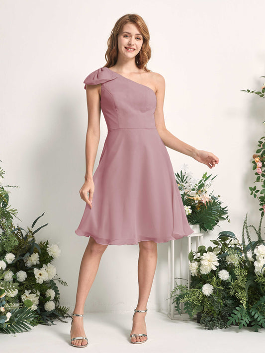 Brenda Vintage Mauve One Shoulder Midi Dress