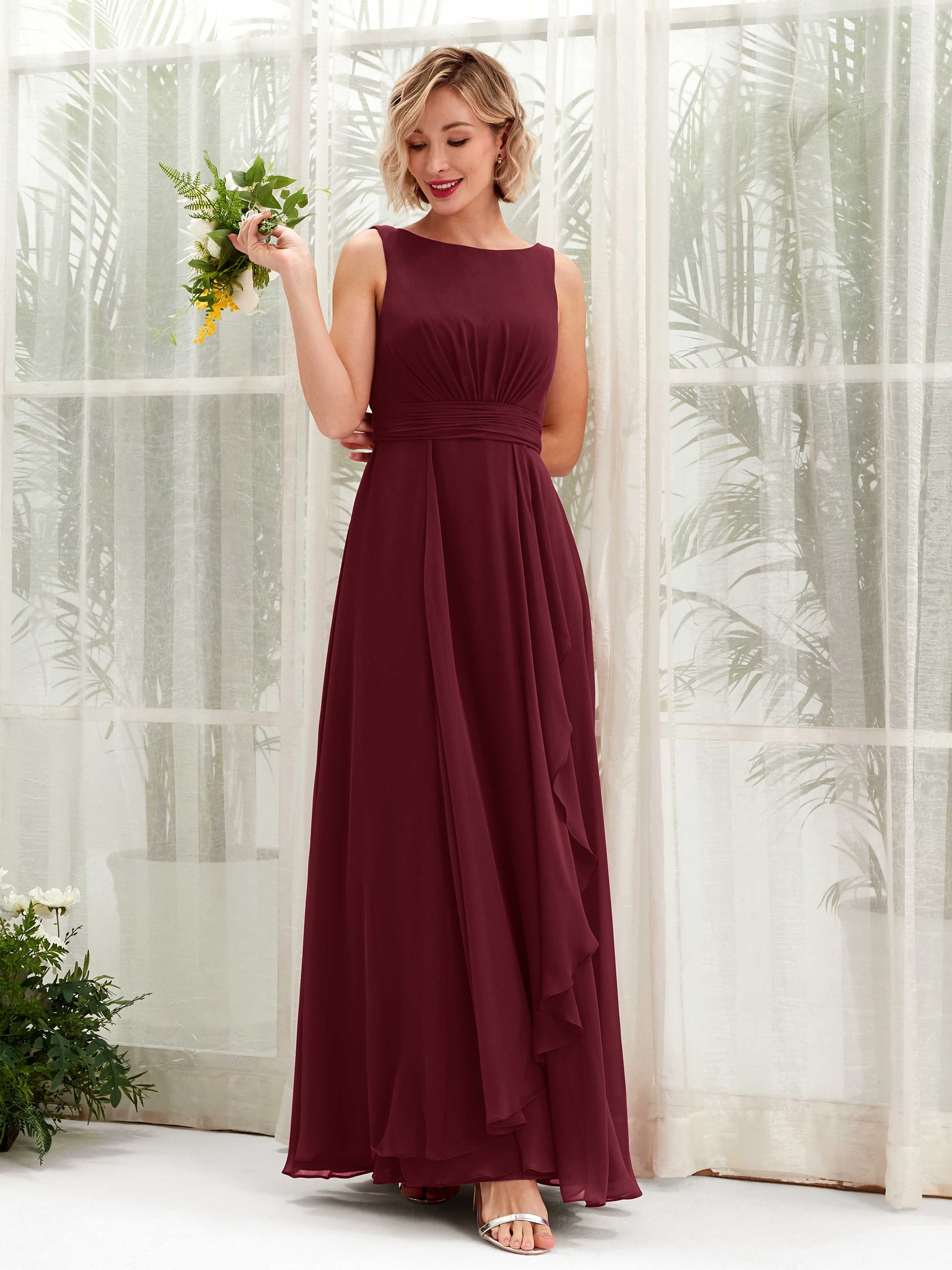 Brianna Burgundy Sleeveless Maxi Dress