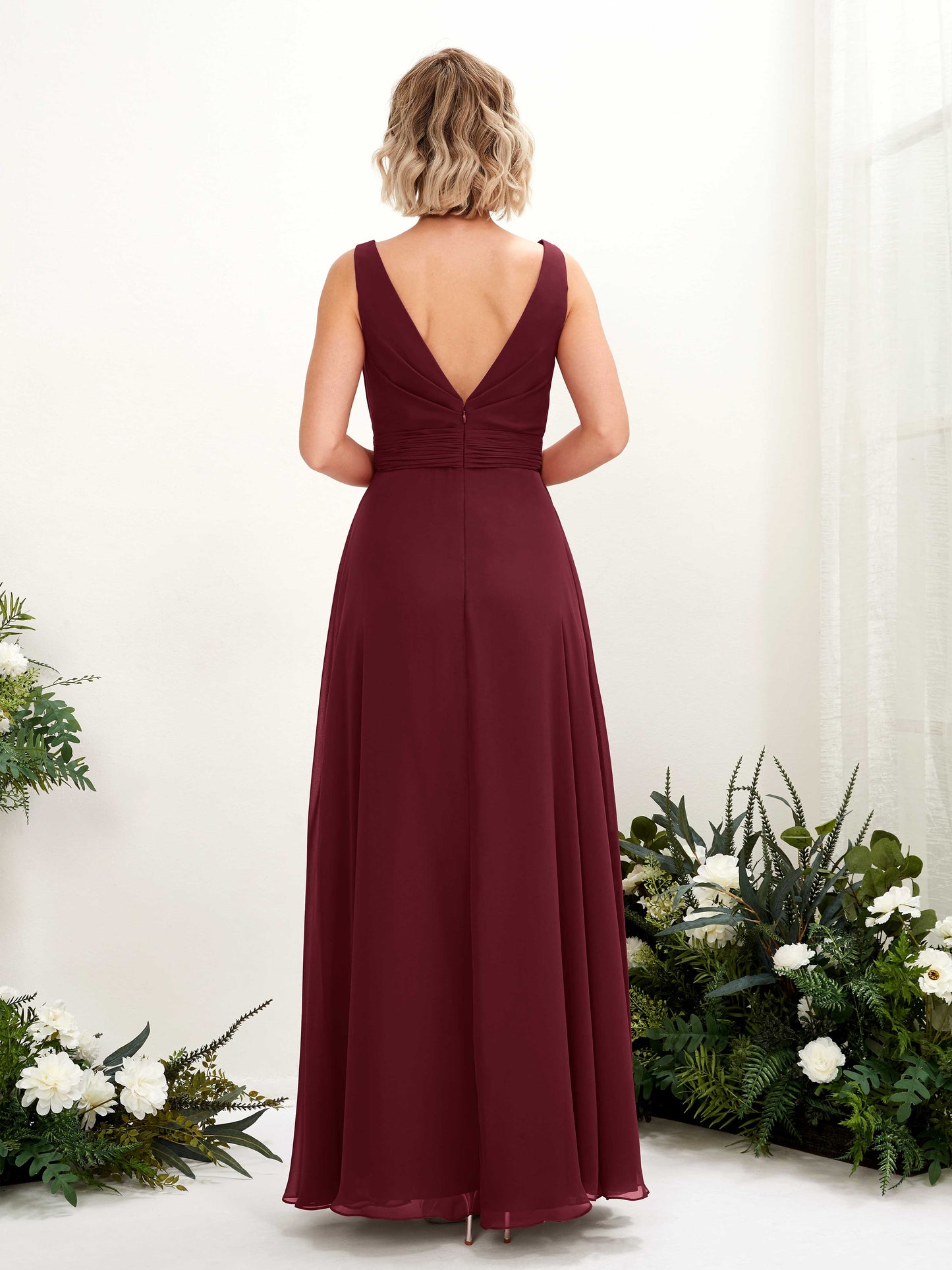 Brianna Burgundy Sleeveless Maxi Dress