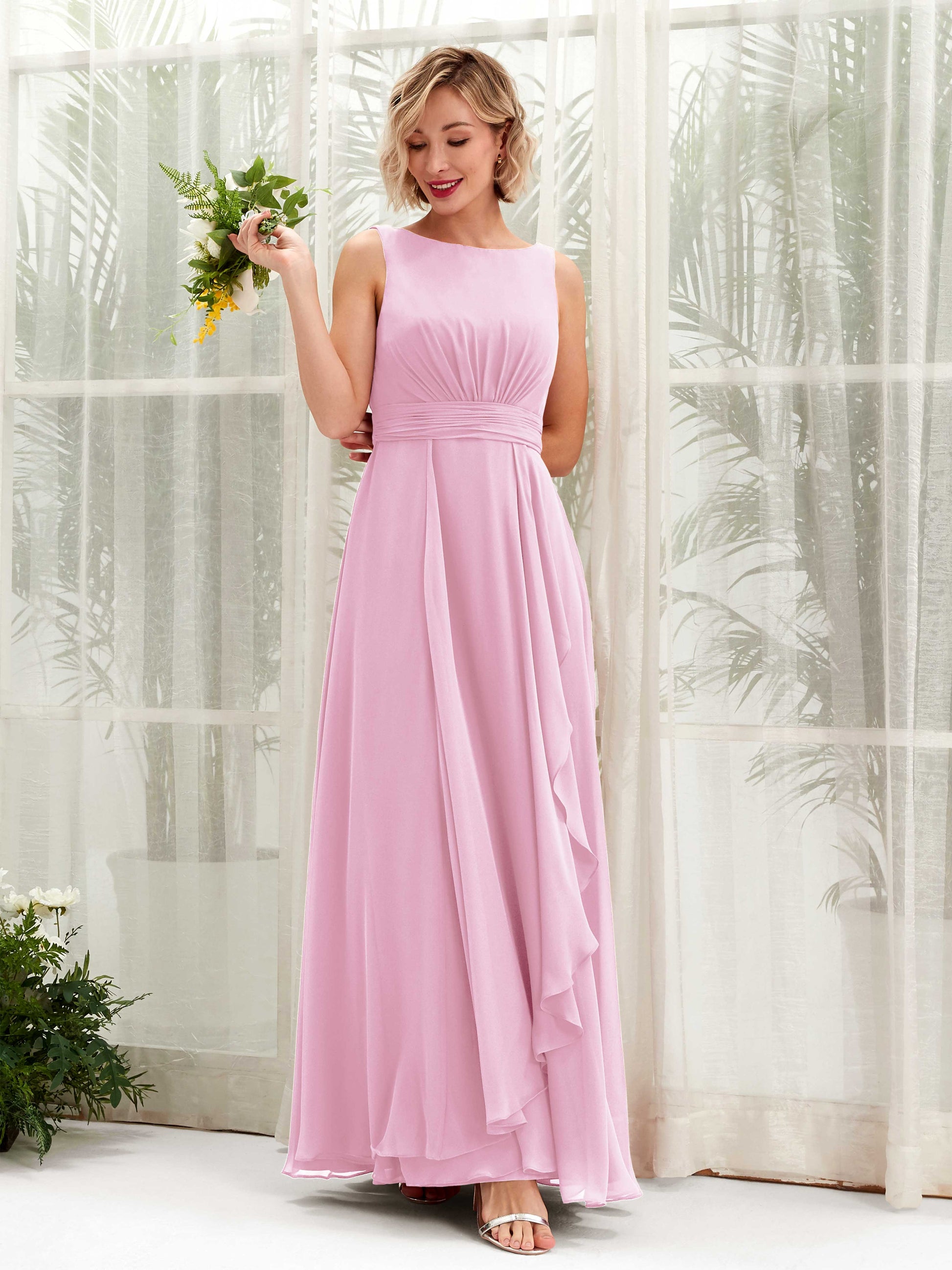 Brianna Candy Pink Sleeveless Maxi Dress