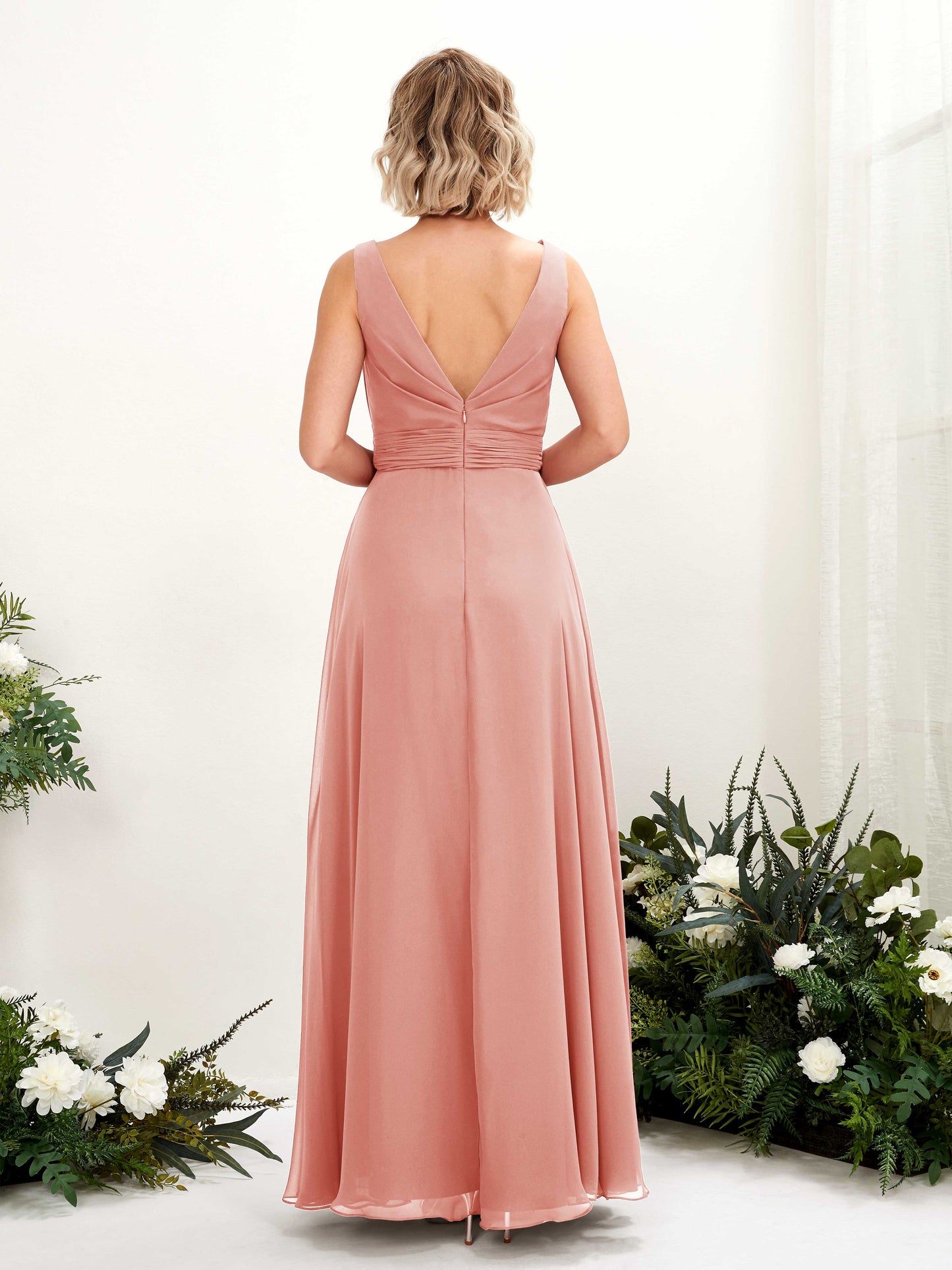 Brianna Champagne Rose Sleeveless Maxi Dress