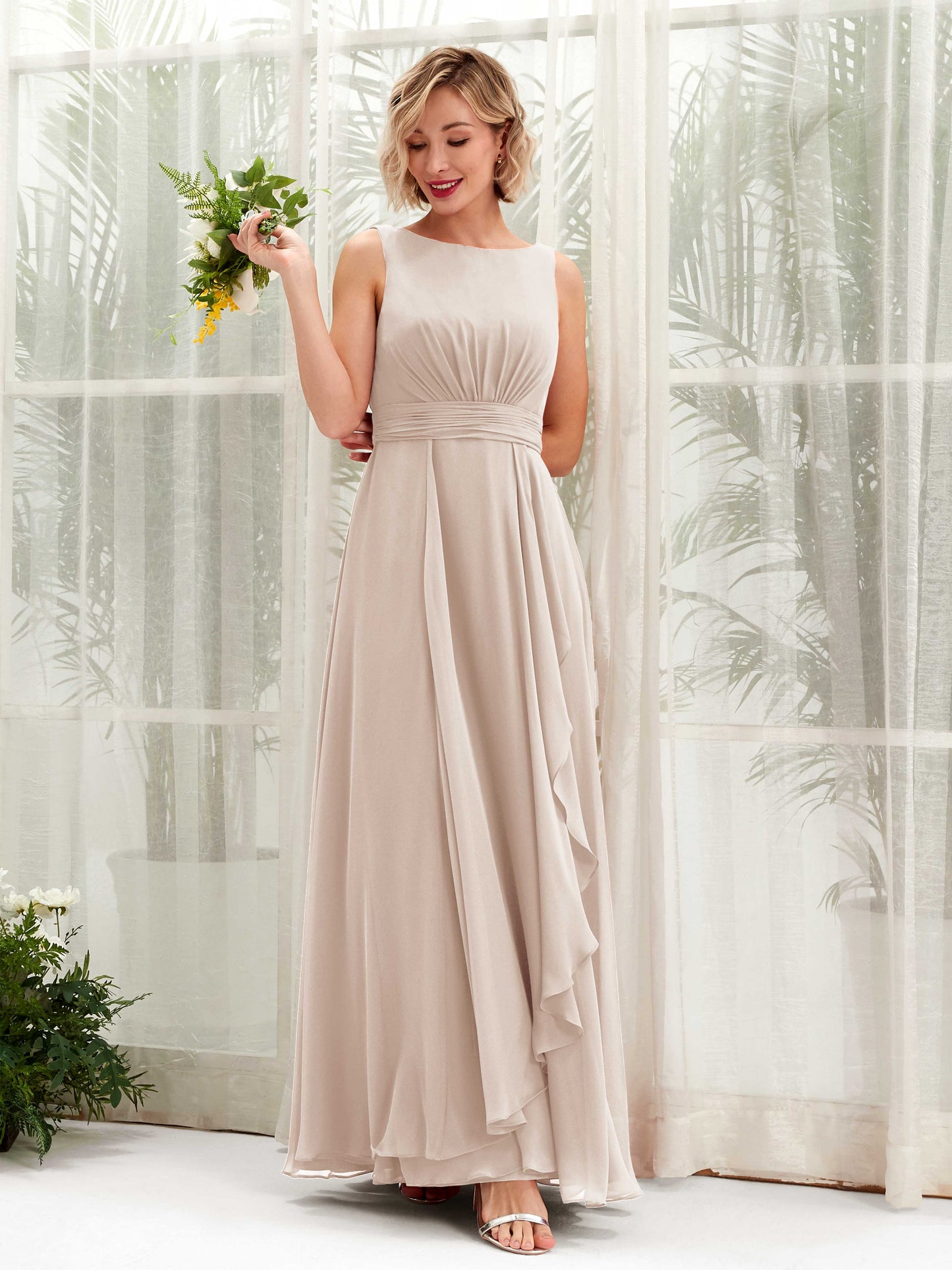 Brianna Champagne Sleeveless Maxi Dress