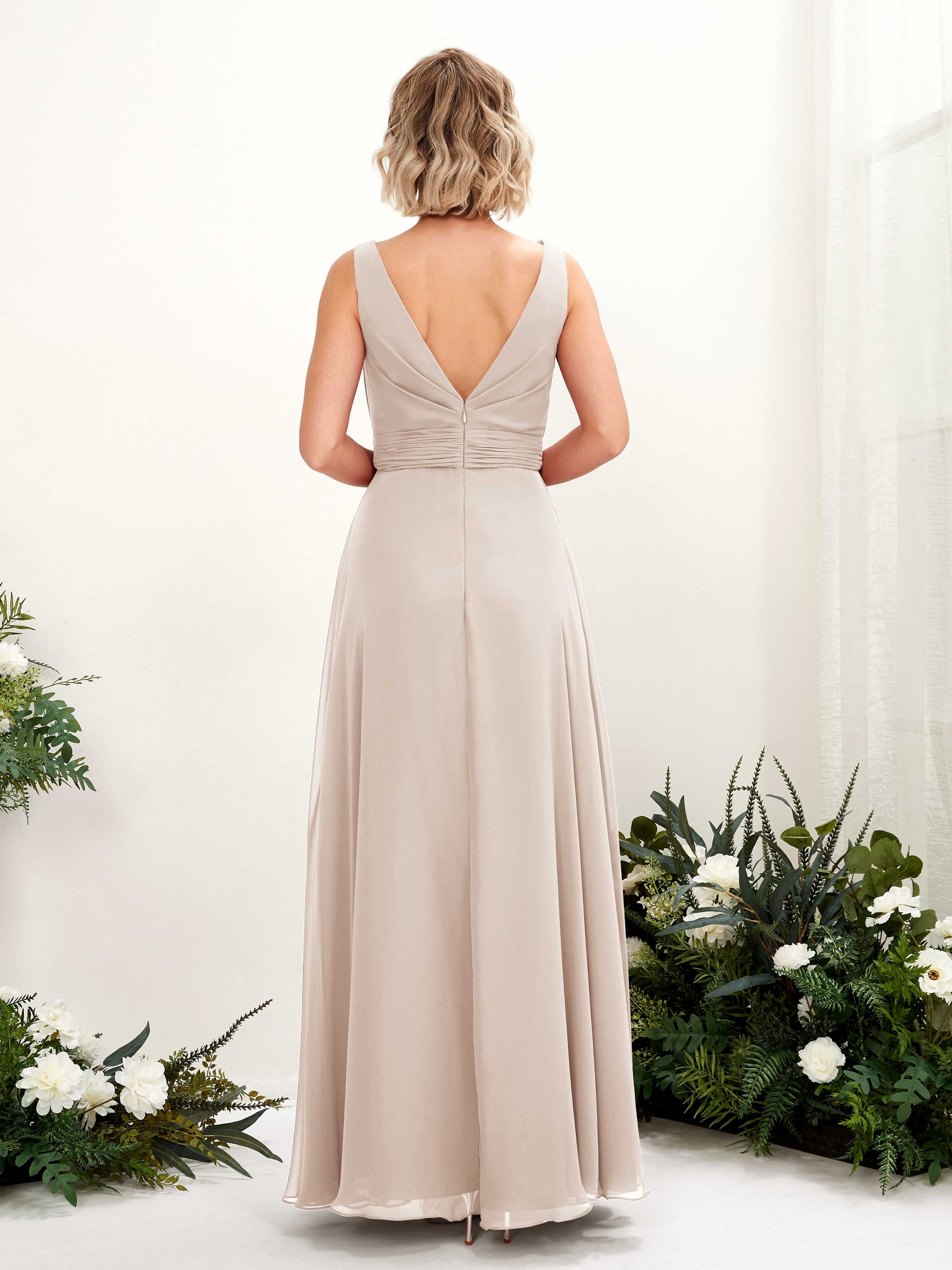 Brianna Champagne Sleeveless Maxi Dress