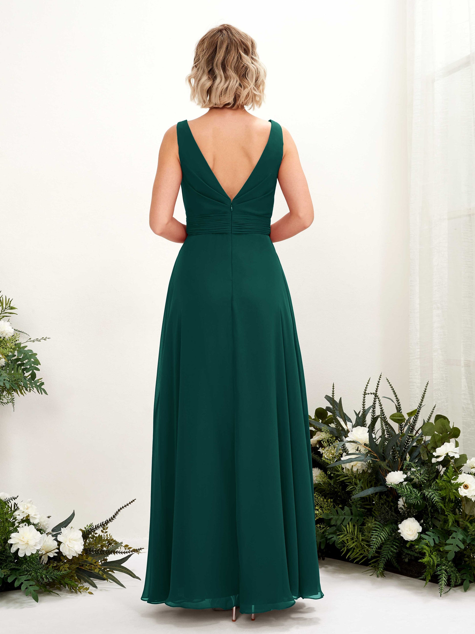 Brianna Dark Emerald Sleeveless Maxi Dress