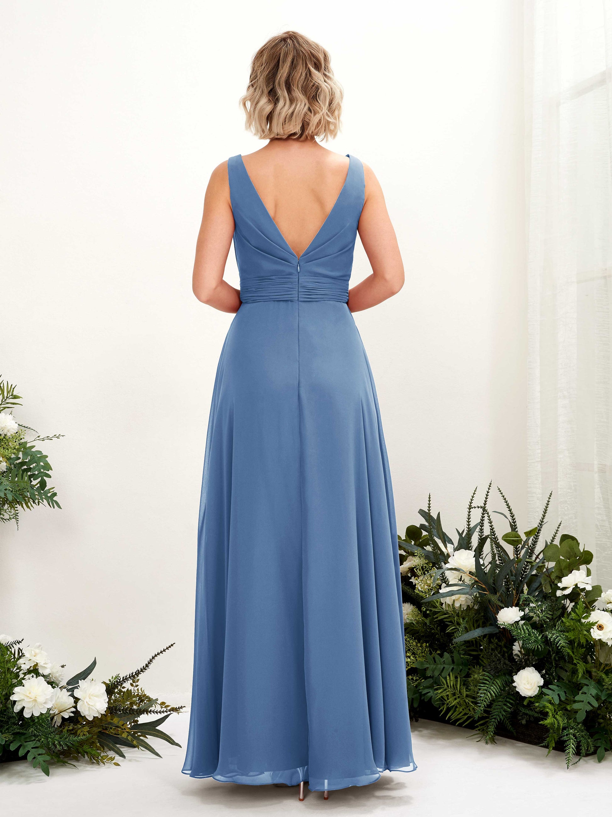 Brianna Dusty Blue Sleeveless Maxi Dress