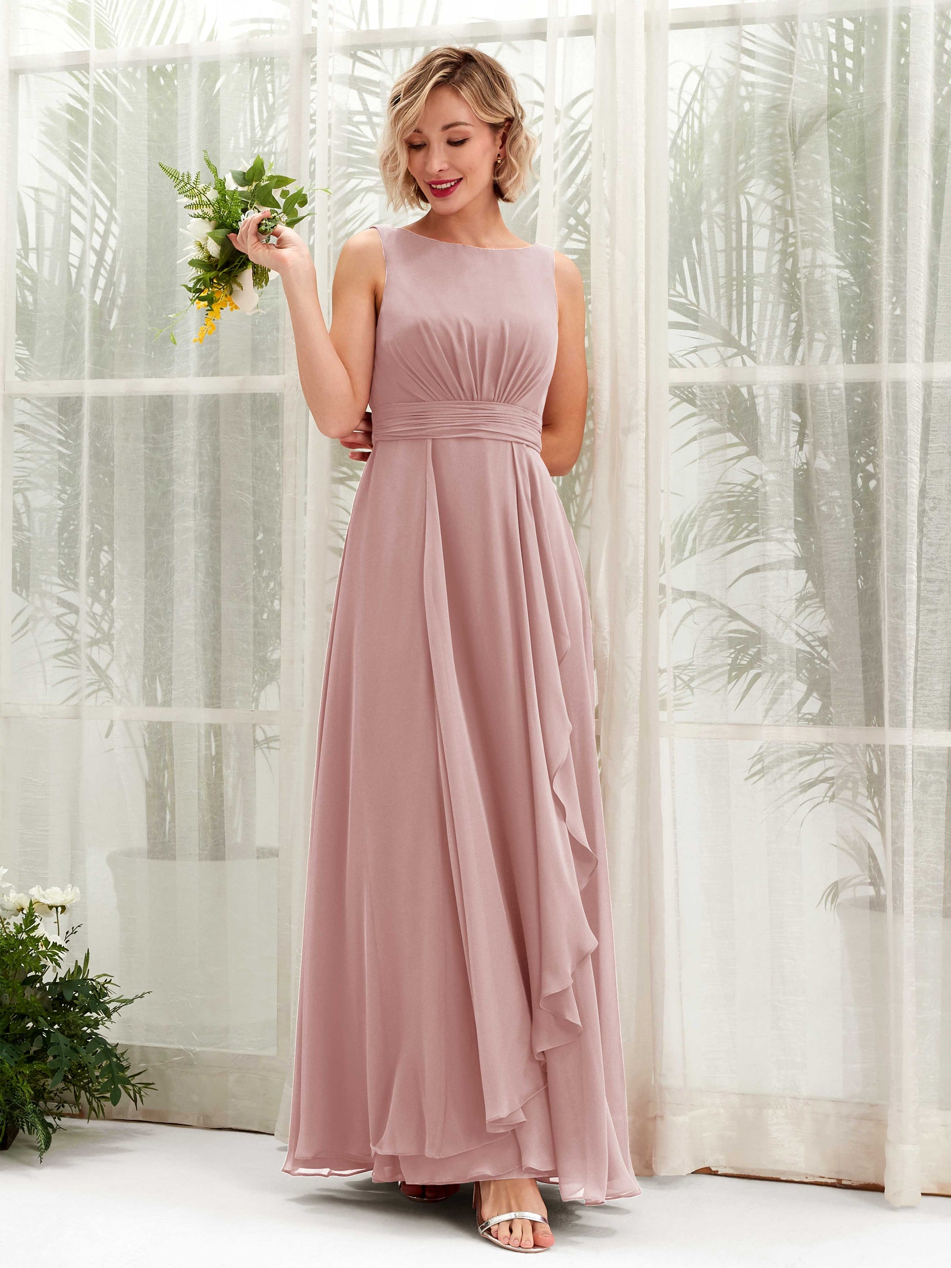 Brianna Dusty Rose Sleeveless Maxi Dress