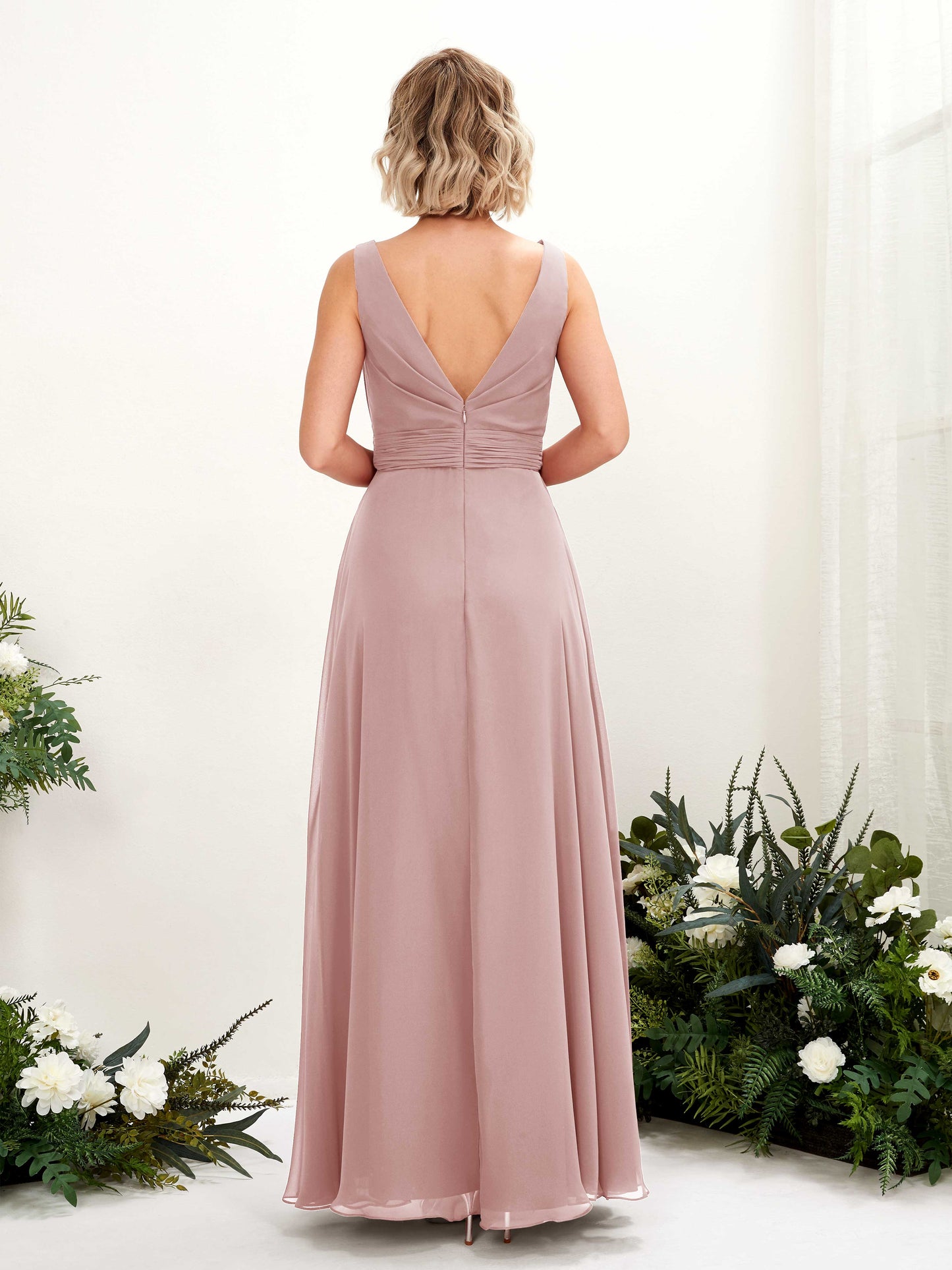 Brianna Dusty Rose Sleeveless Maxi Dress