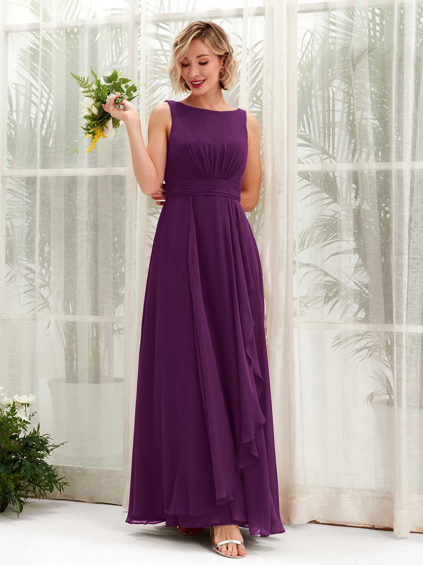 Brianna Grape Sleeveless Maxi Dress