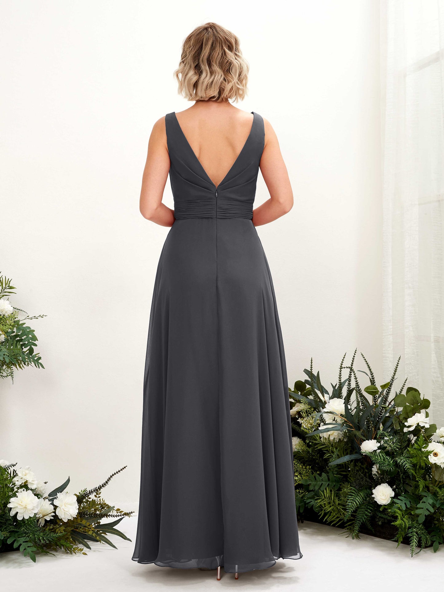 Brianna Pewter Sleeveless Maxi Dress