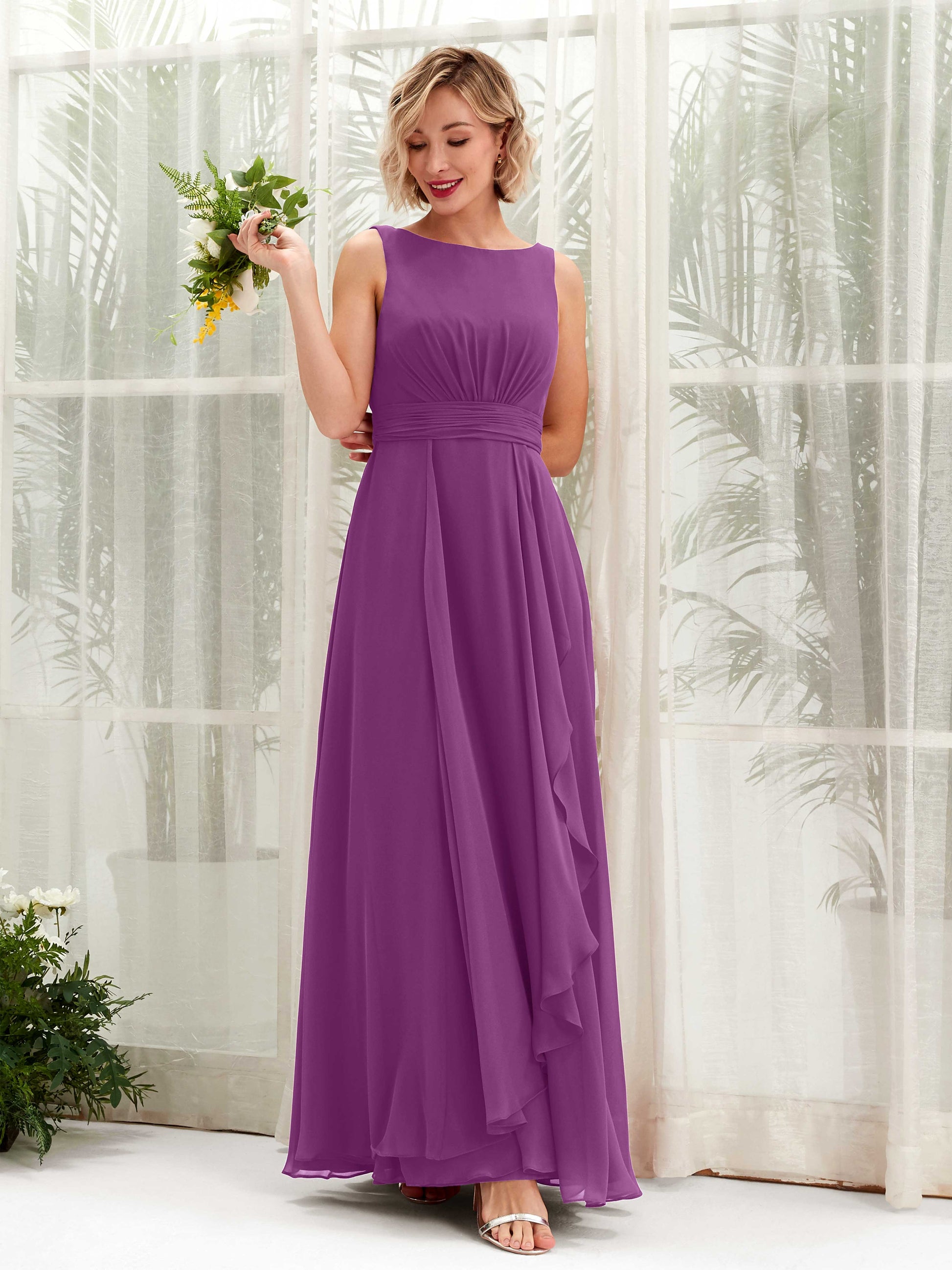 Brianna Purple Sleeveless Maxi Dress