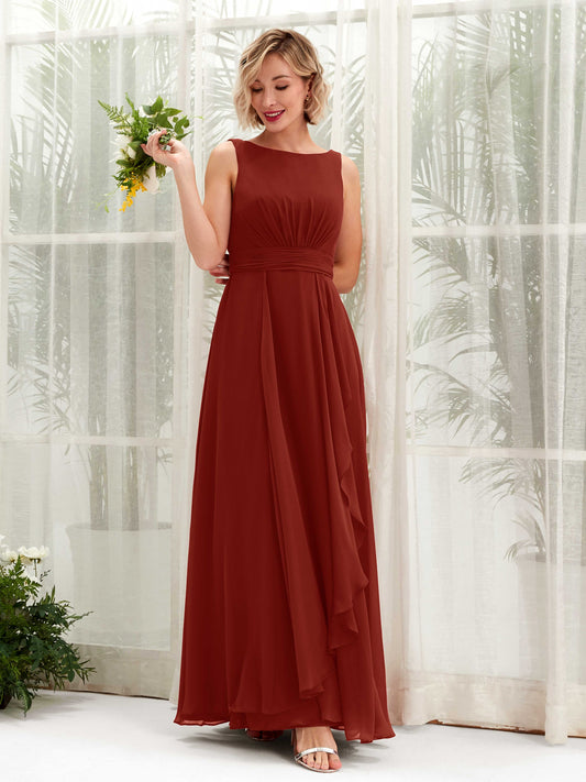 Brianna Rust Sleeveless Maxi Dress