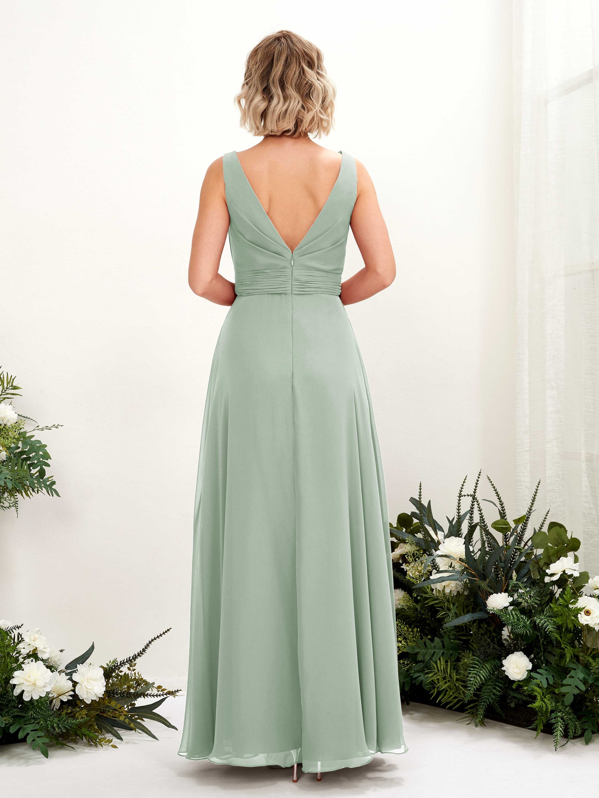 Brianna Sage Green Sleeveless Maxi Dress