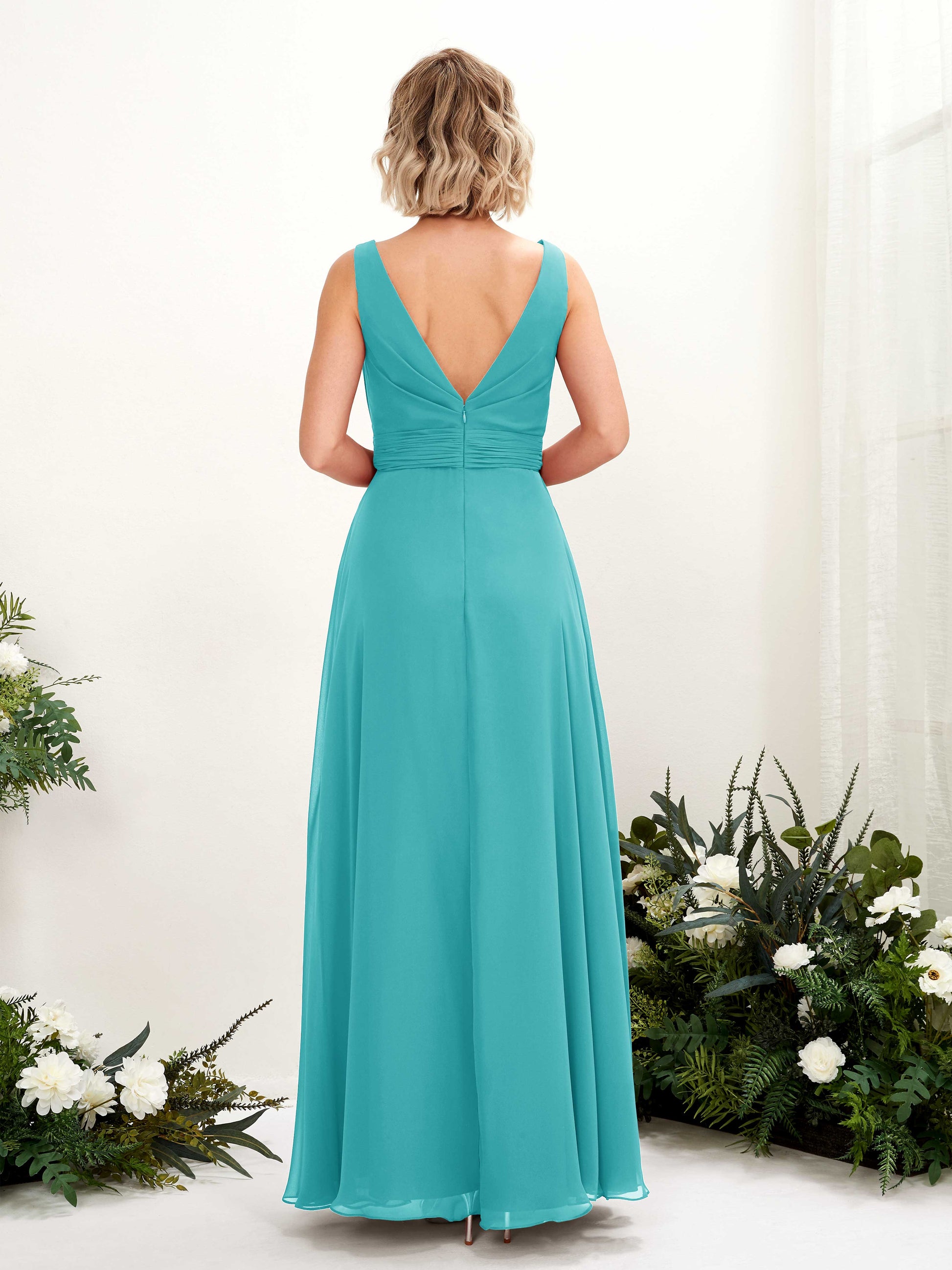 Brianna Turquoise Sleeveless Maxi Dress