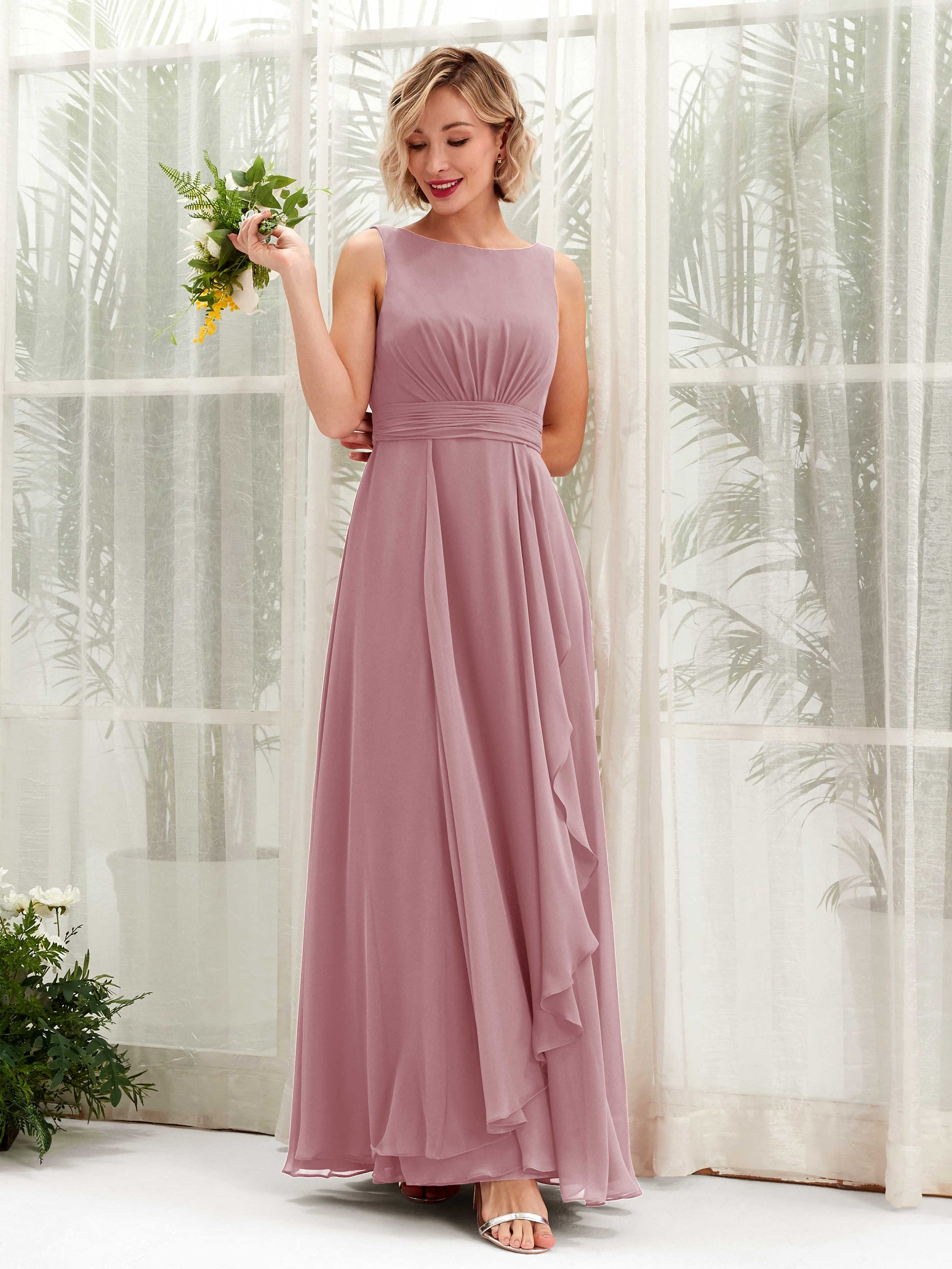 Brianna Vintage Mauve Sleeveless Maxi Dress