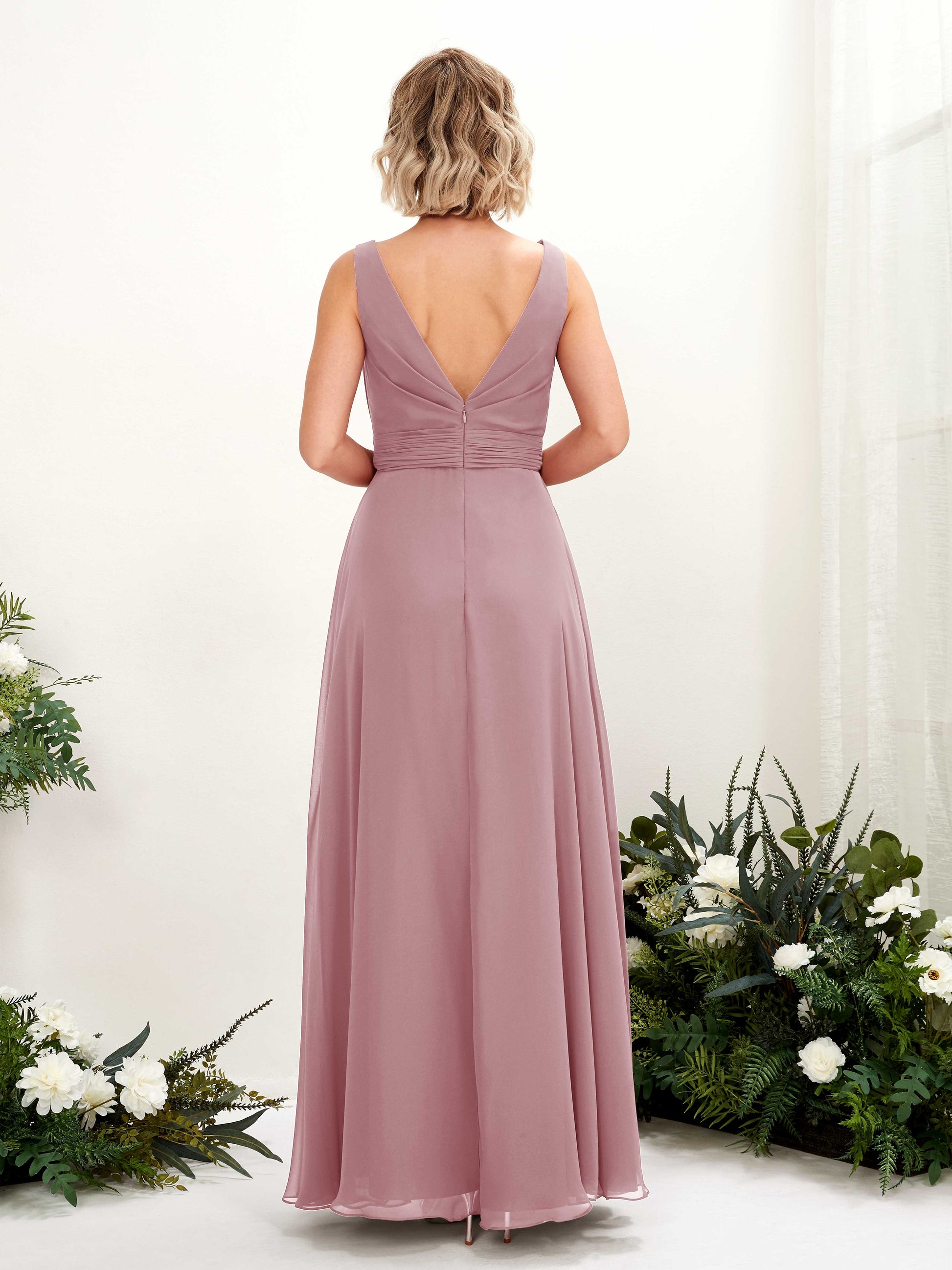 Brianna Vintage Mauve Sleeveless Maxi Dress