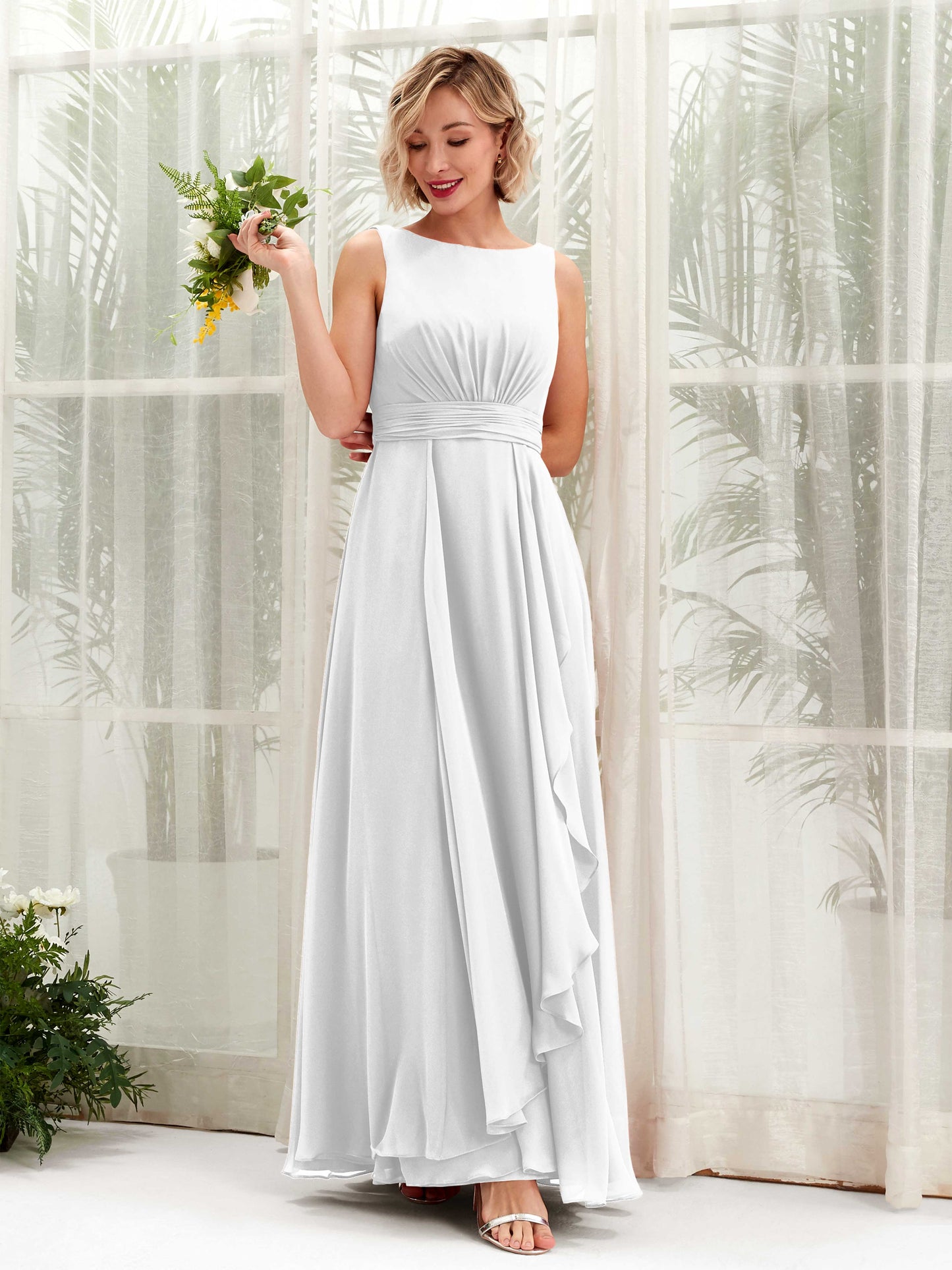 Brianna White Sleeveless Maxi Dress