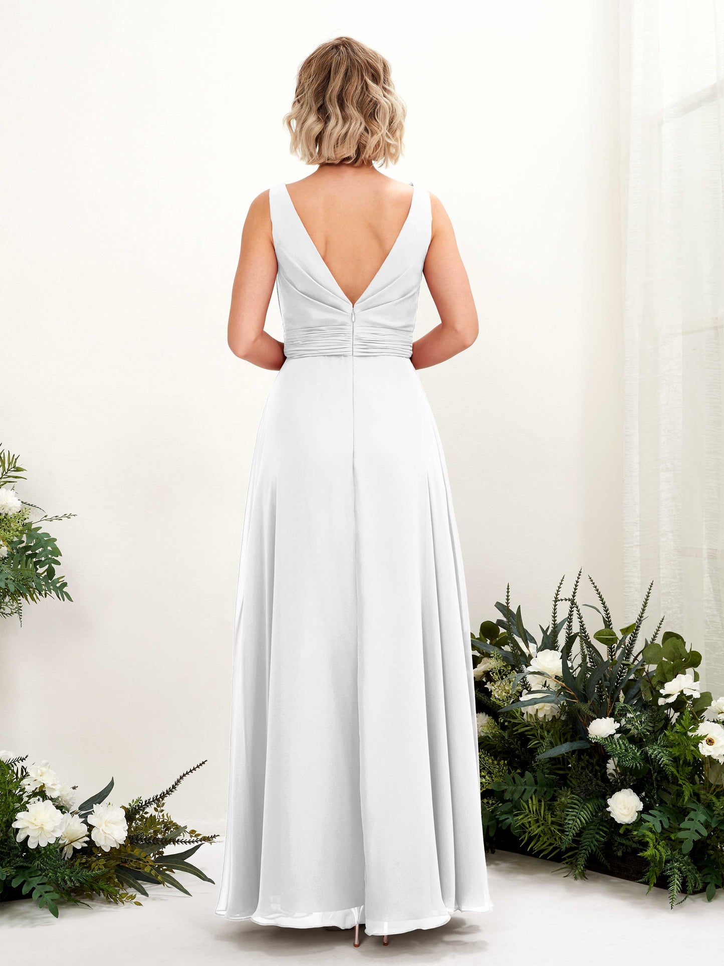 Brianna White Sleeveless Maxi Dress