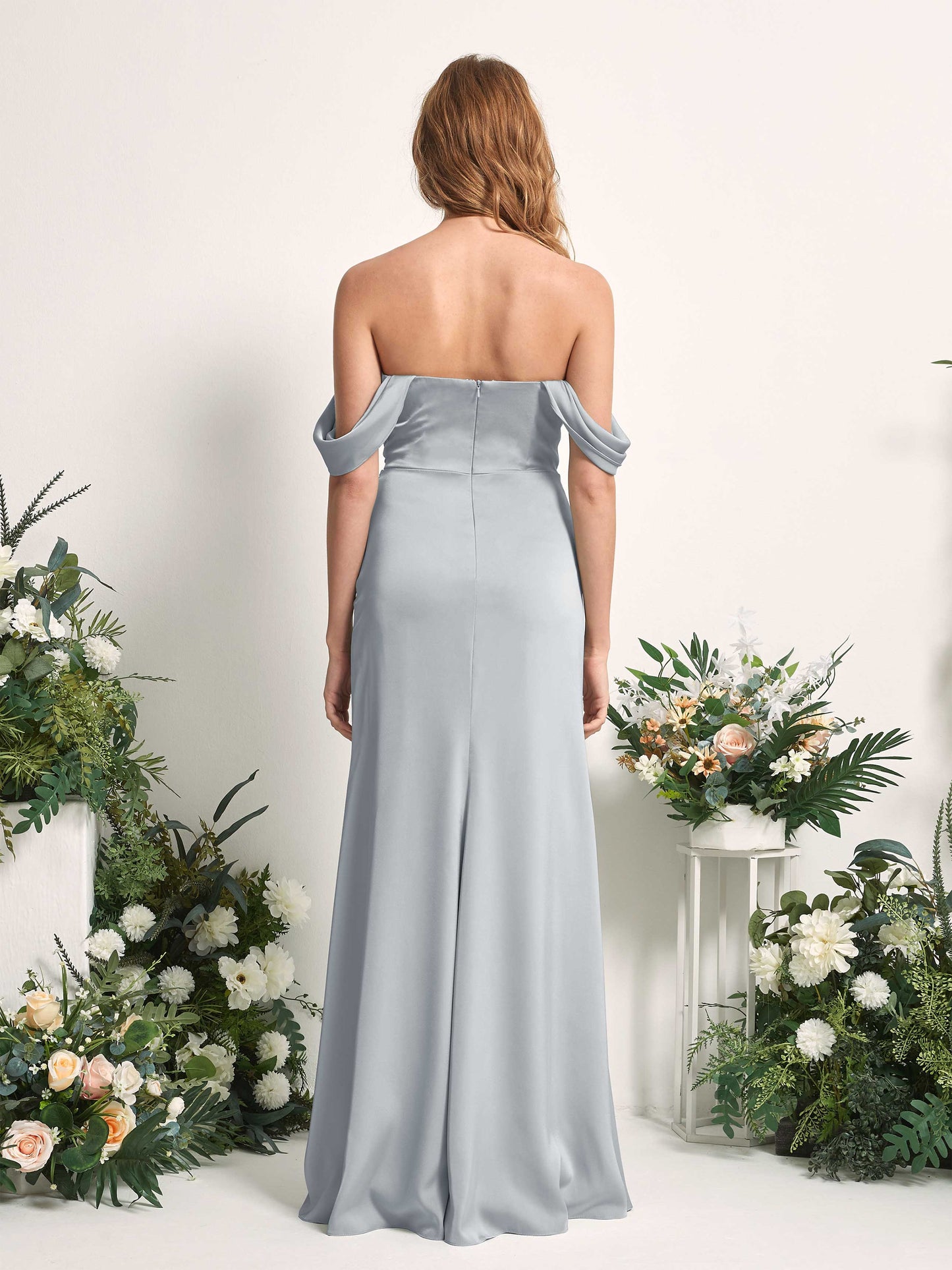 Bridget Baby Blue Satin Sleeveless Maxi Dress