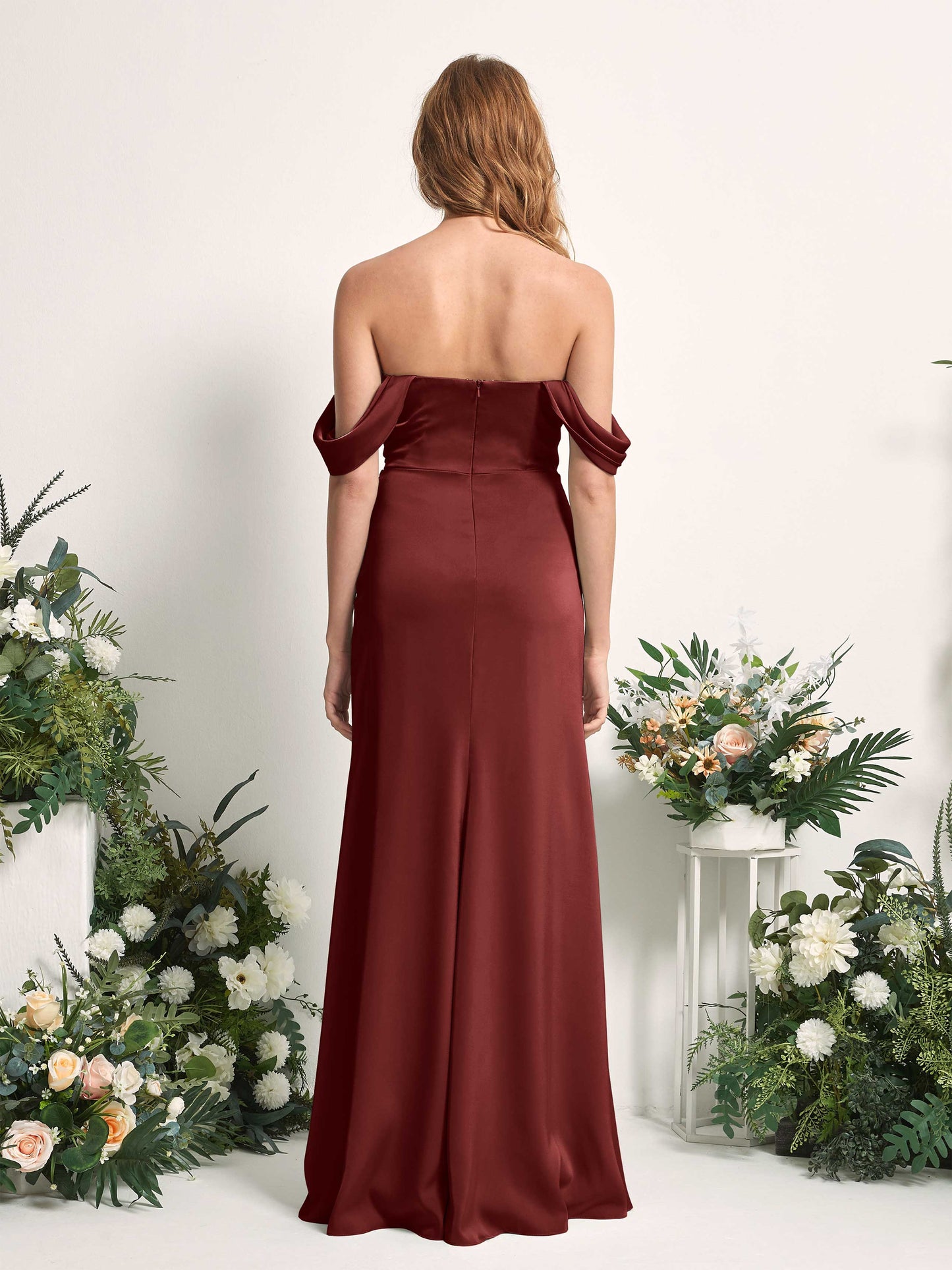 Bridget Burgundy Satin Sleeveless Maxi Dress