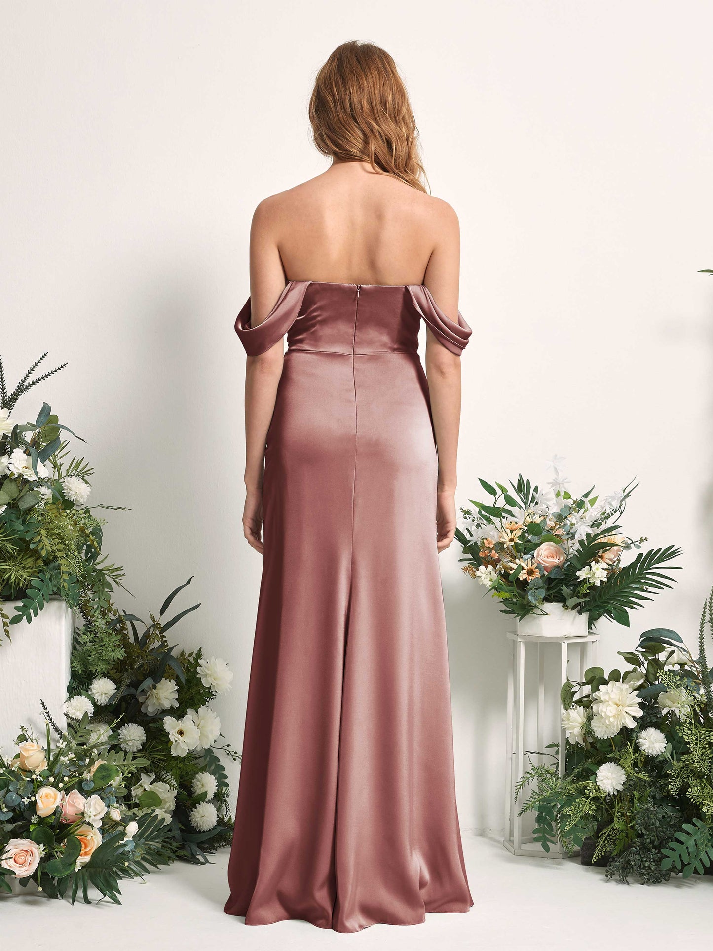 Bridget Desert Rose Satin Sleeveless Maxi Dress