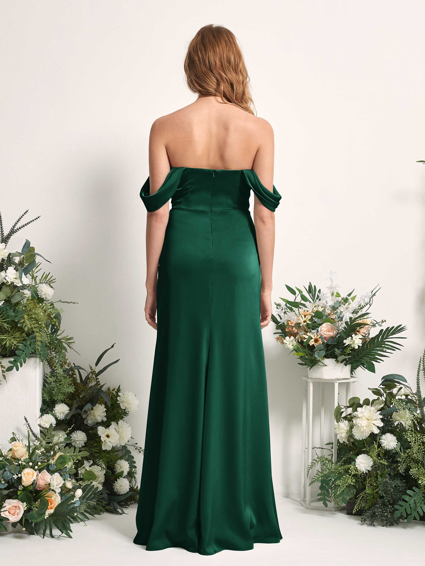 Bridget Hunter Green Satin Sleeveless Maxi Dress