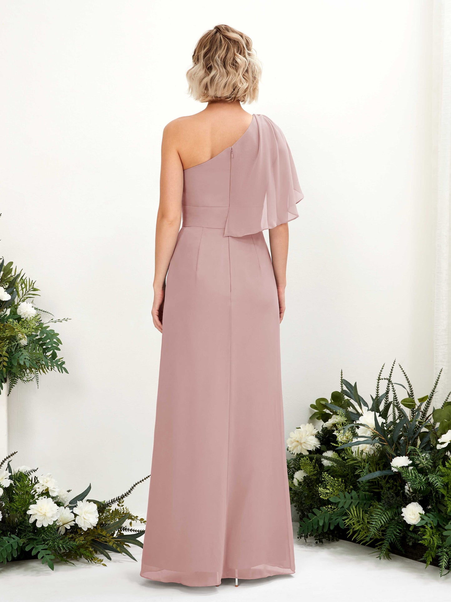 Brook Dusty Rose One Shoulder Maxi Dress