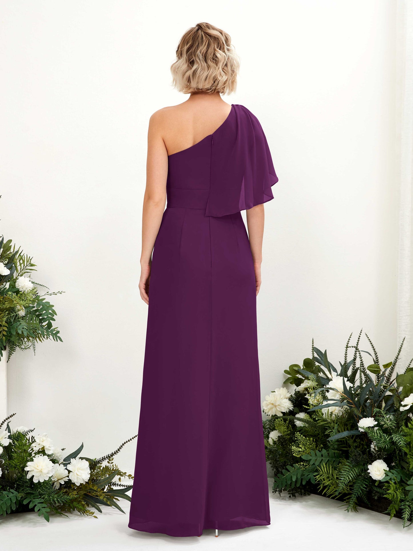 Brook Grape One Shoulder Maxi Dress