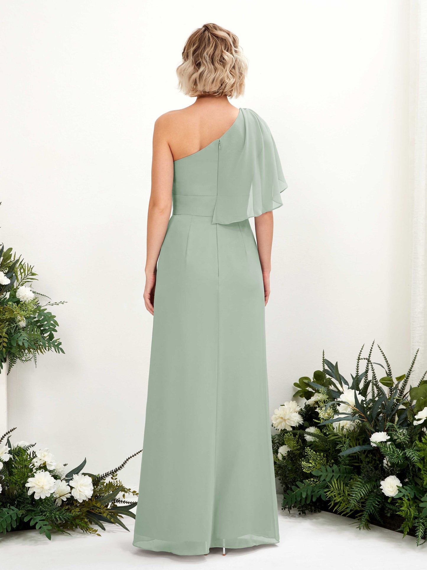 Brook Sage Green One Shoulder Maxi Dress