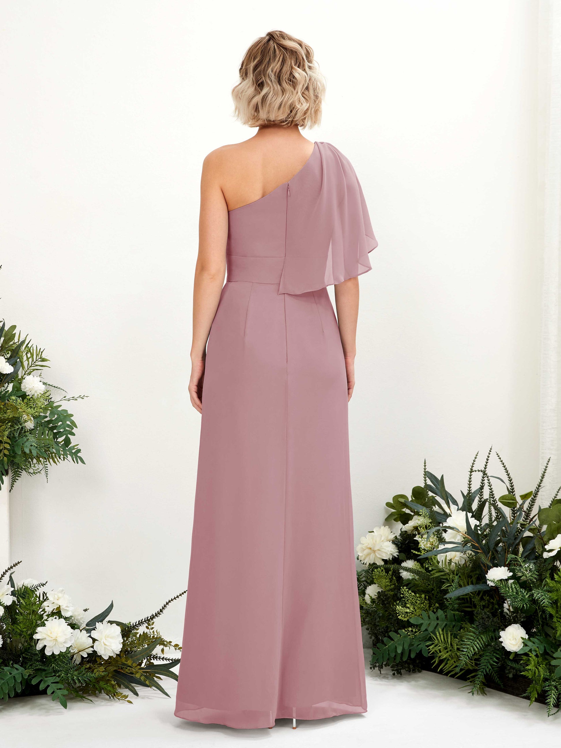 Brook Vintage Mauve One Shoulder Maxi Dress