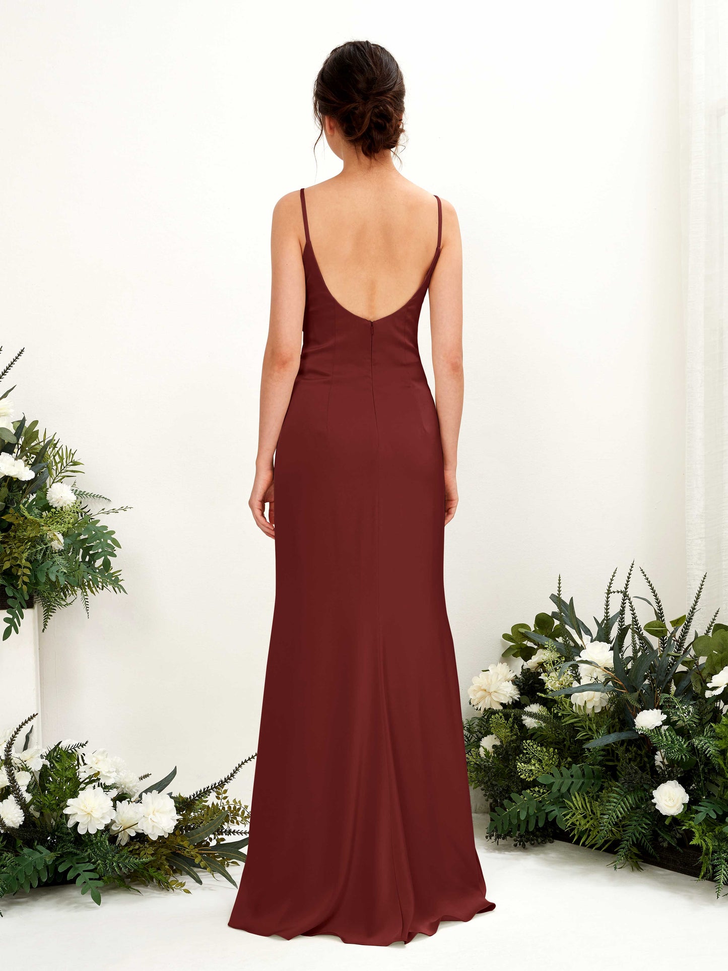 Candice Burgundy Satin Sleeveless Maxi Dress