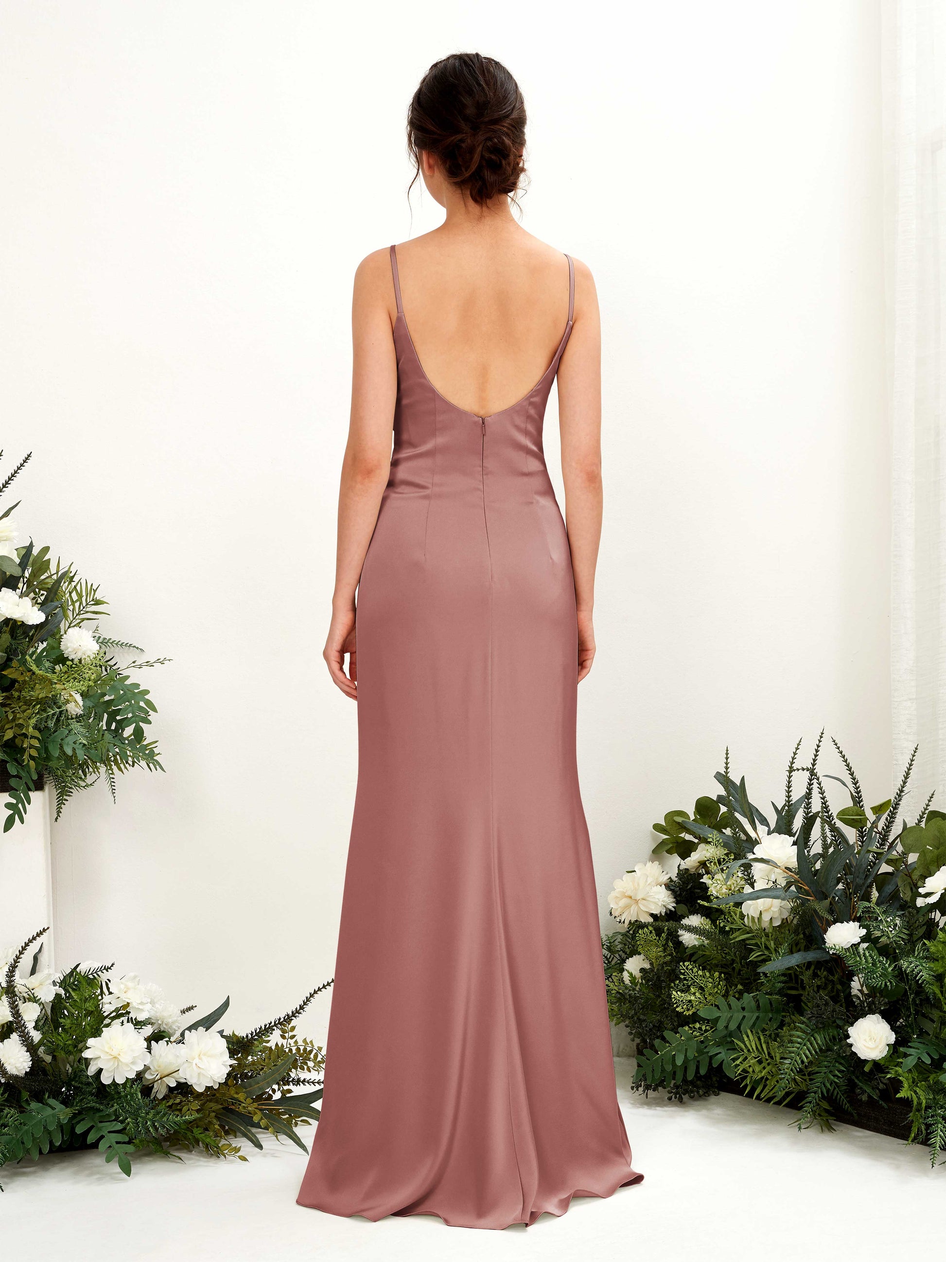 Candice Desert Rose Satin Sleeveless Maxi Dress